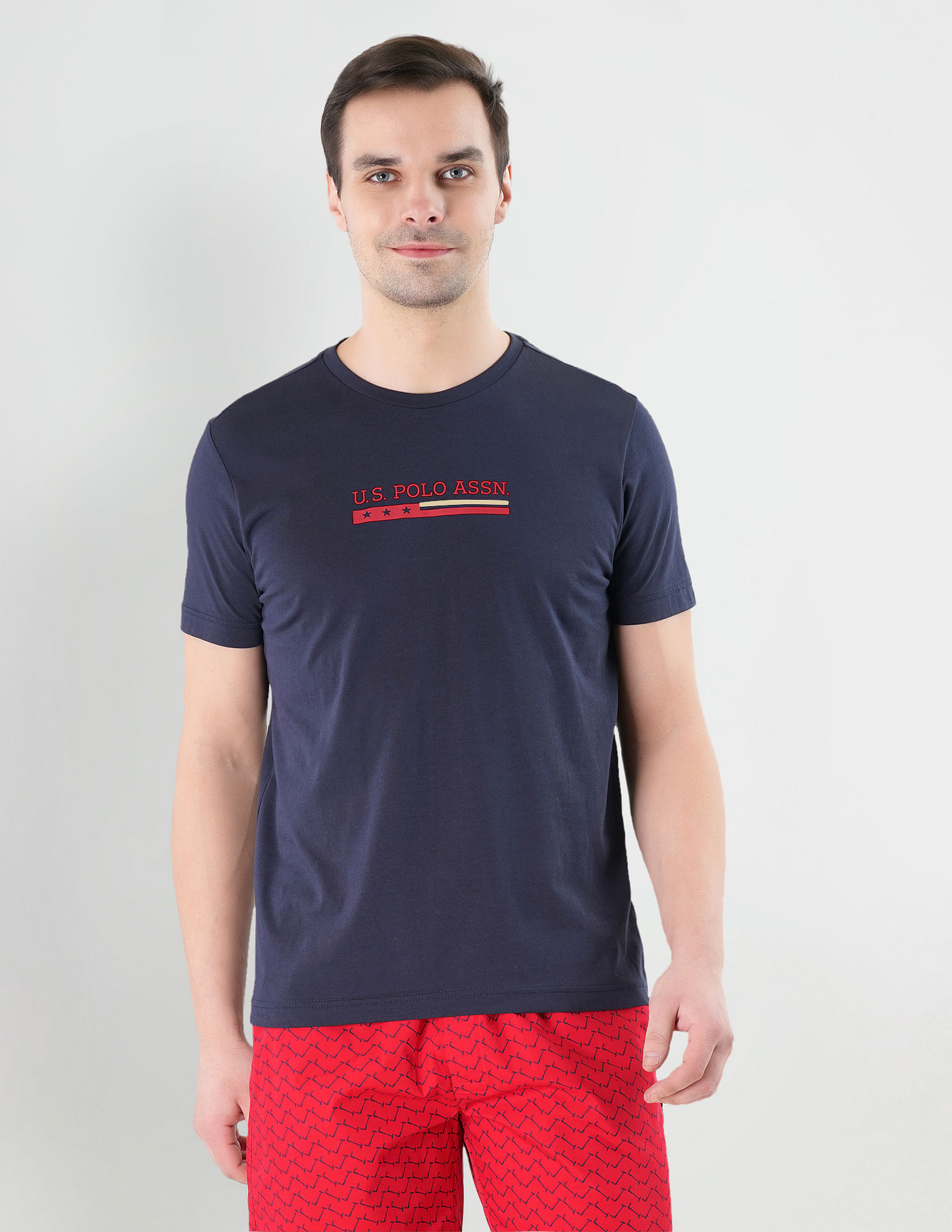 USPA Innerwear Crew Neck Brand Print LE001 Lounge T-Shirt - Pack Of 1