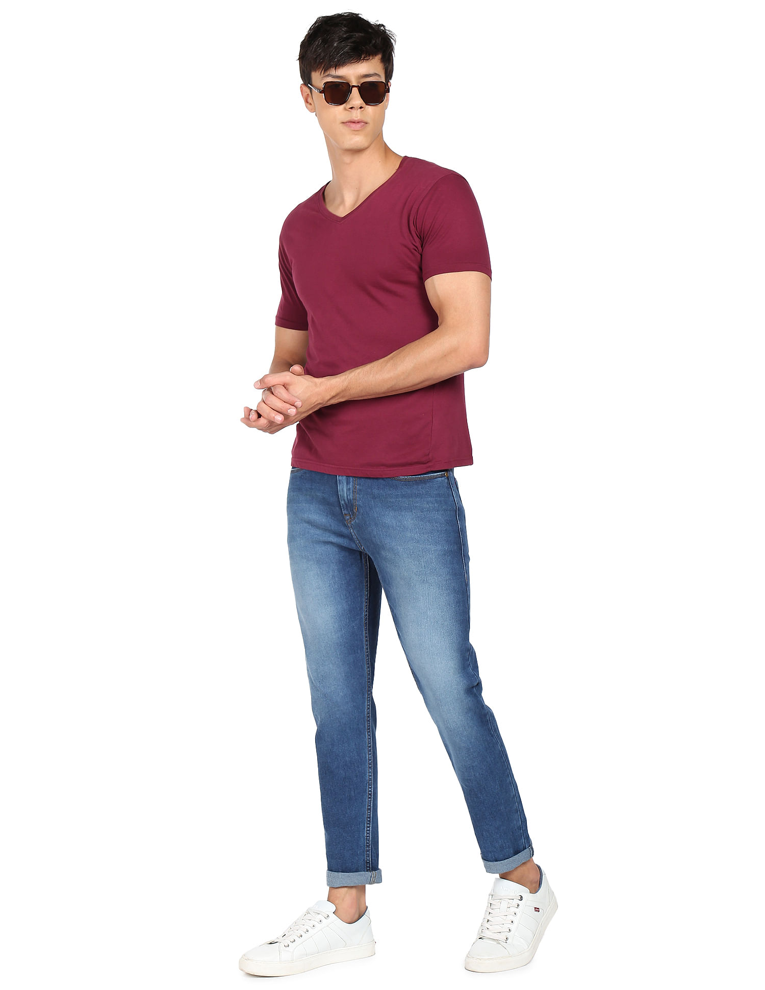 Flying Machine Slash Slim Tapered Fit Stone Wash Jeans