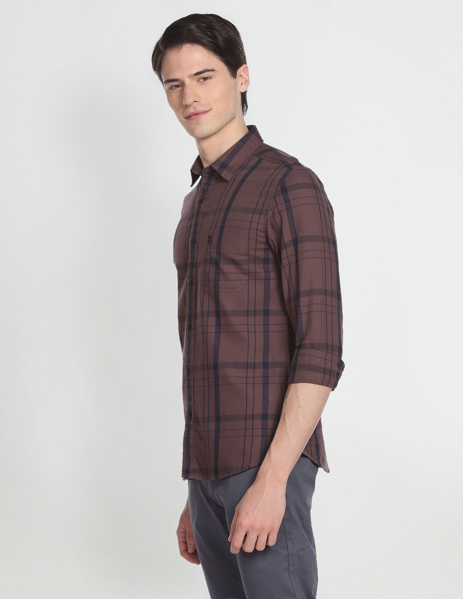 U.S. Polo Assn. Denim Co. Tartan Check Cotton Twill Casual Shirt
