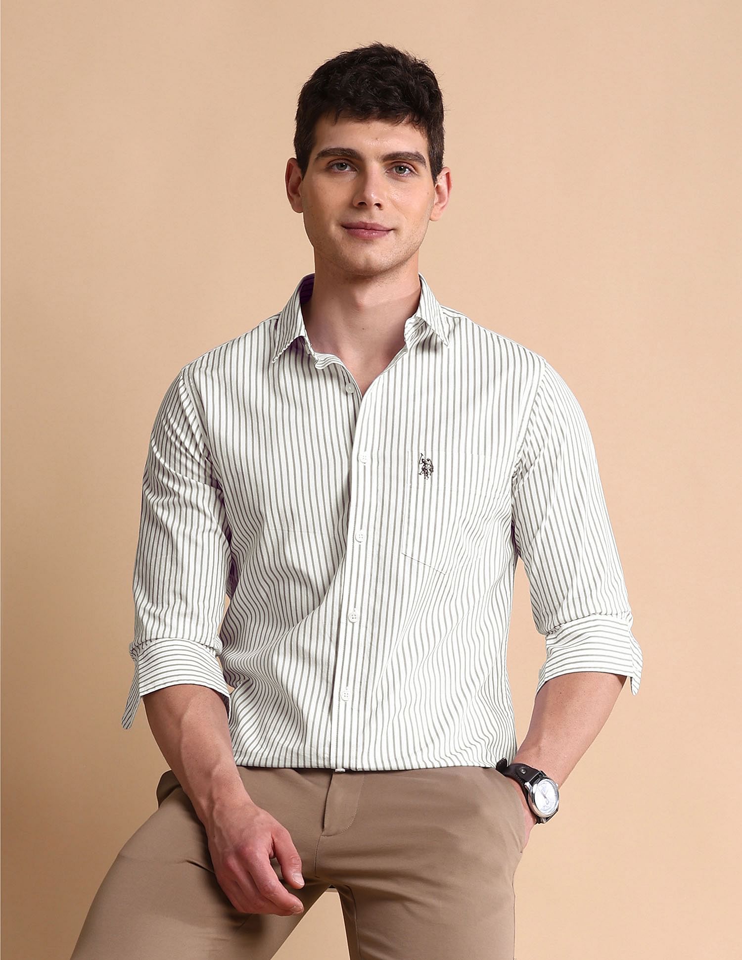 U.S. Polo Assn. Vertical Striped Tailored Fit Shirt