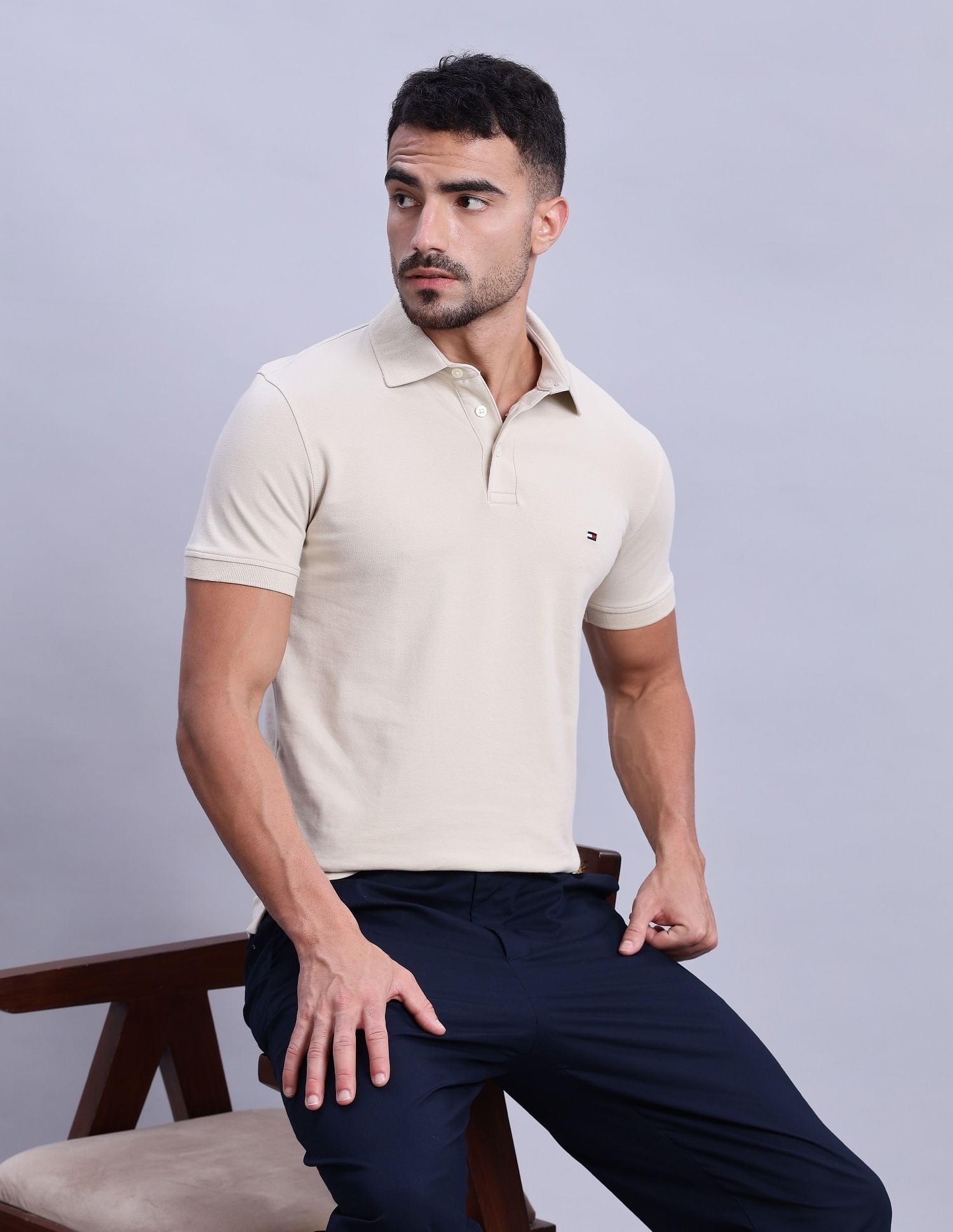 Tommy Hilfiger Solid Regular-Fit Cotton Polo Shirts