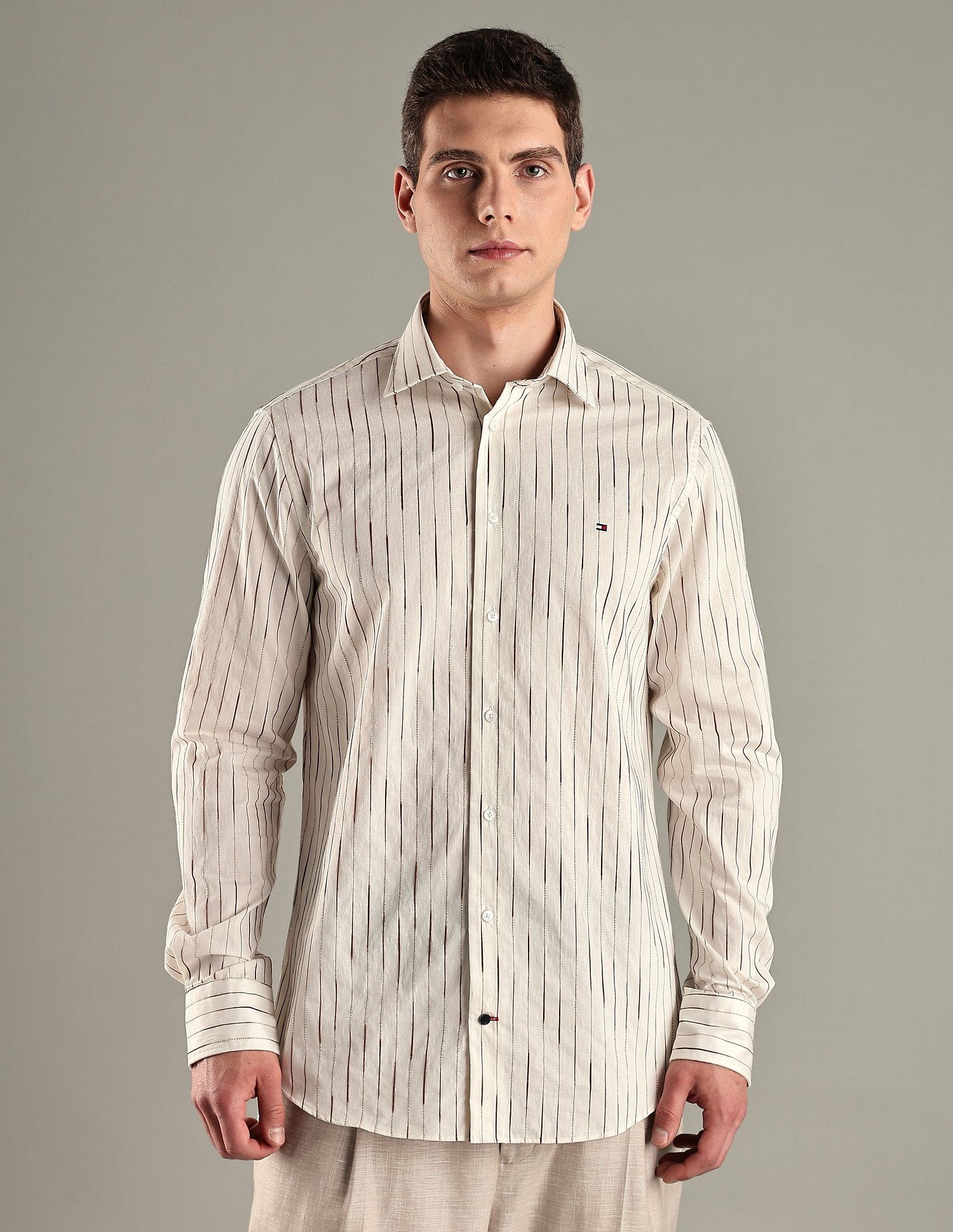 Tommy Hilfiger Striped Regular-Fit Cotton Shirt