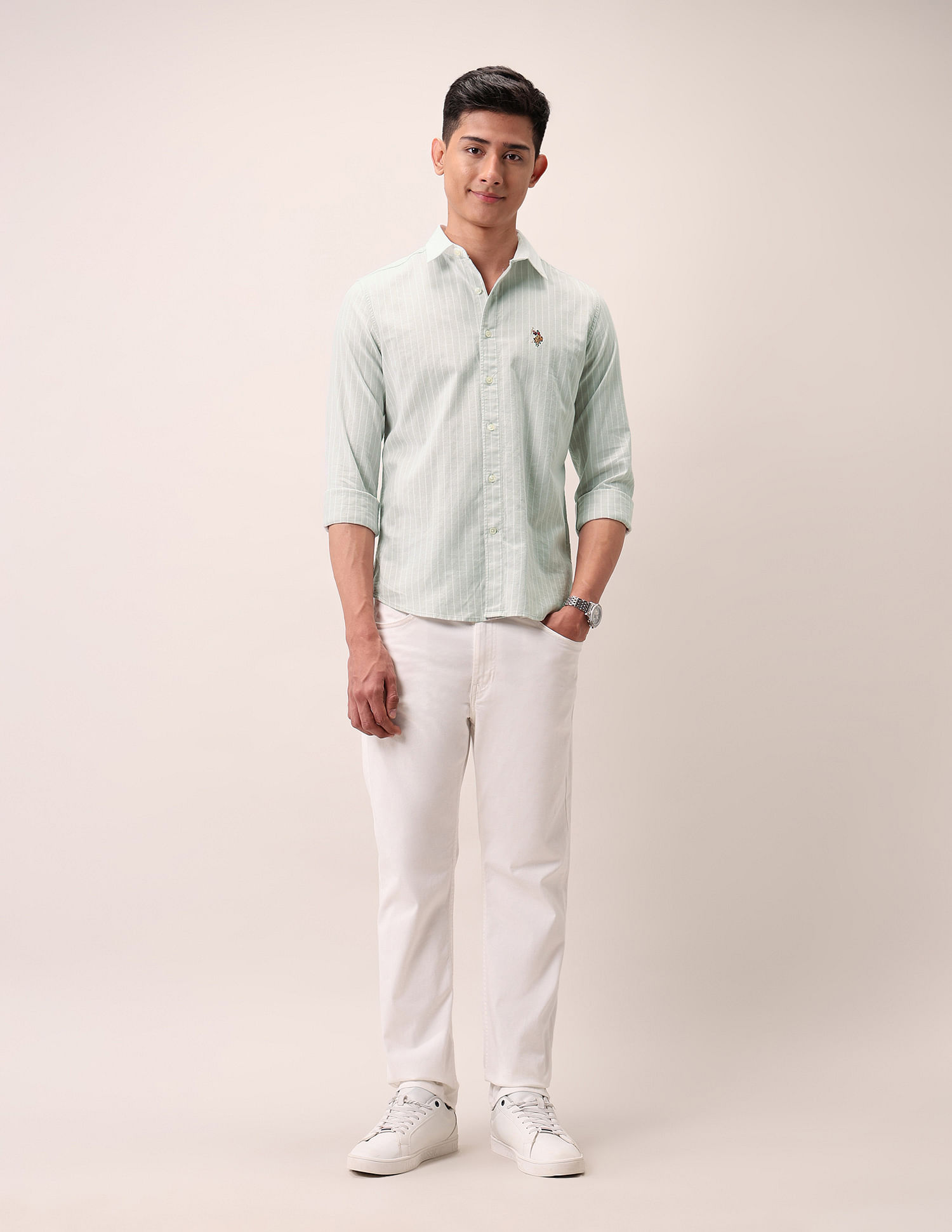 U.S. Polo Assn. Denim Co. Vertical Striped Pure Cotton Shirt