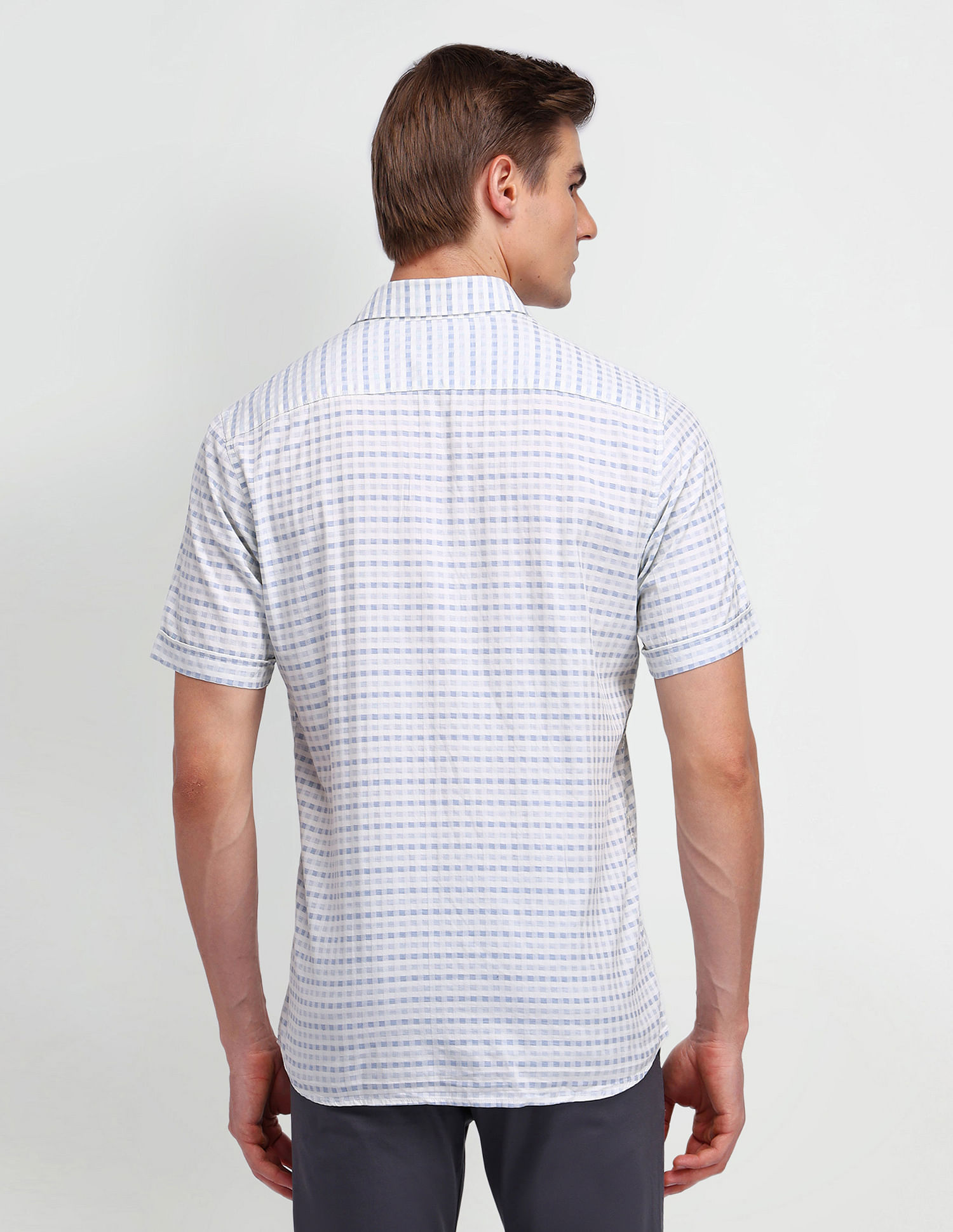 Arrow Sport Micro Checked Cotton Shirt