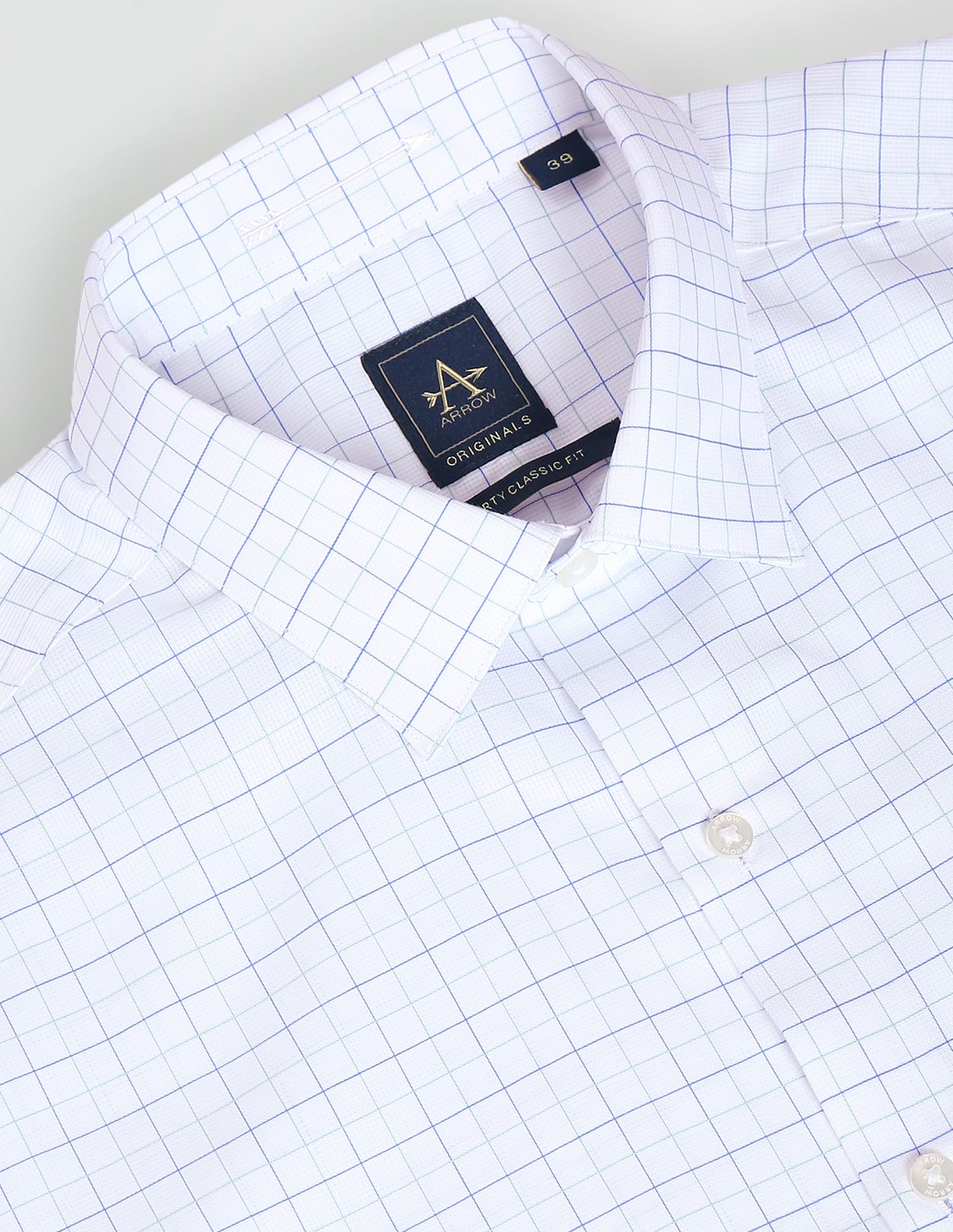 Arrow Auto Press Grid Tattersall Check Shirt