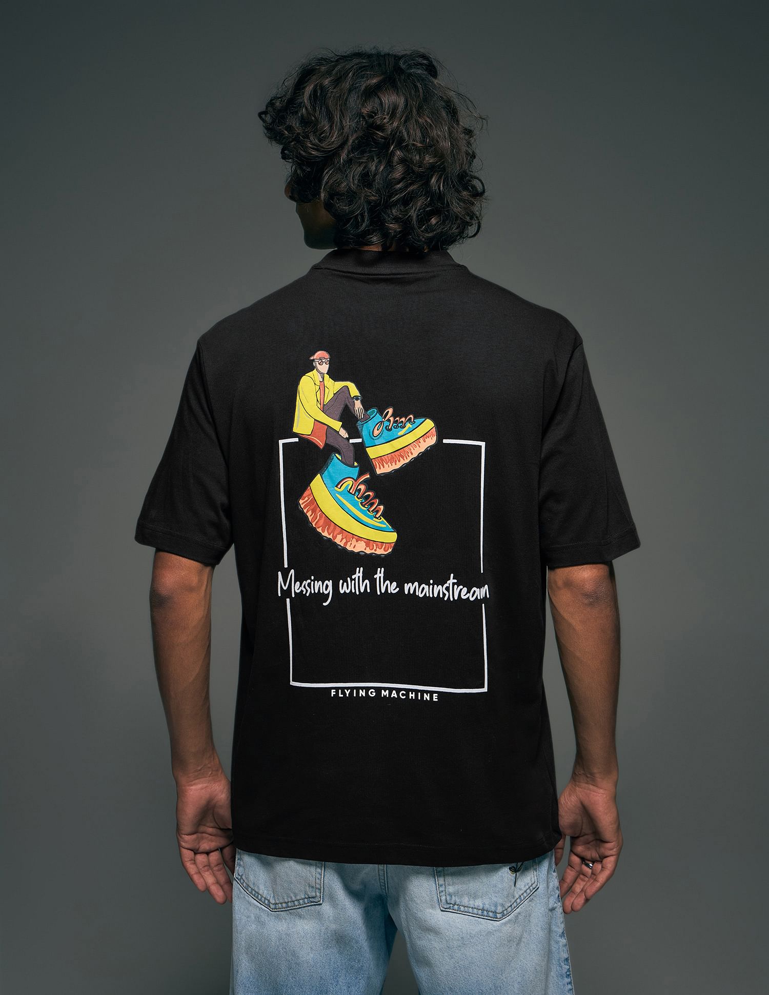Flying Machine Street Vibe Graphic Printed Relaxed Fit T-shirt