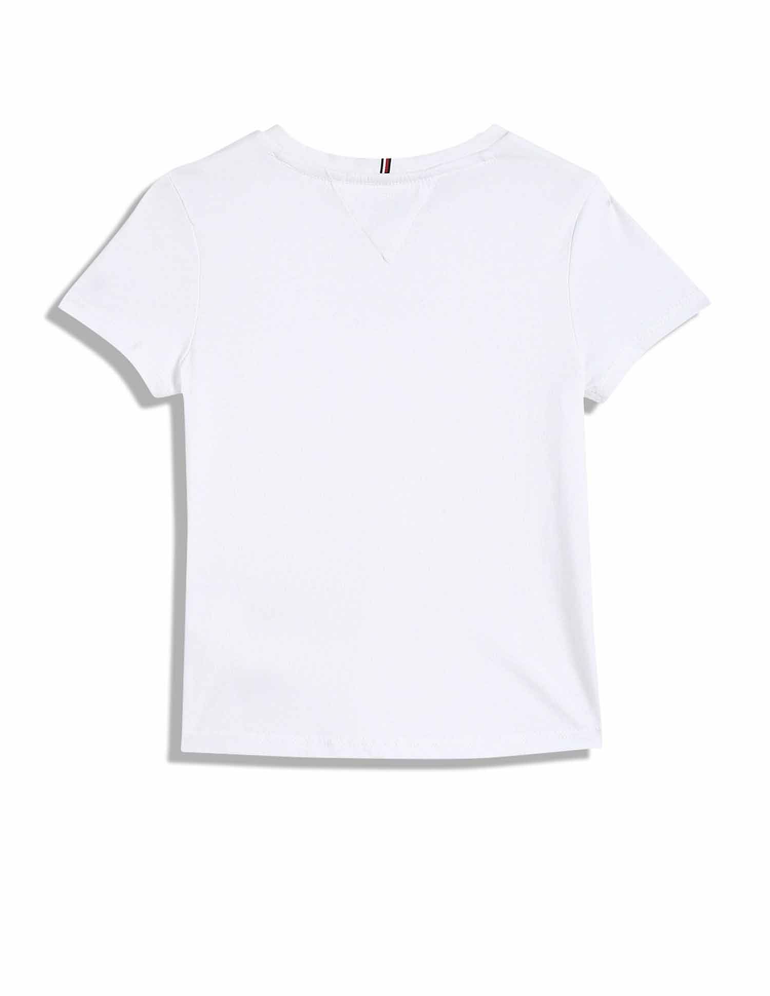 Tommy Hilfiger Kids Girls Logo Slim-Fit Cotton T-Shirt