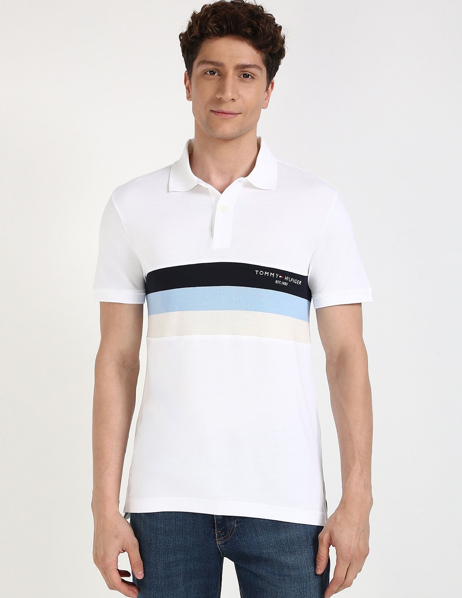 Tommy Hilfiger Striped Slim-Fit Cotton Polo Shirt