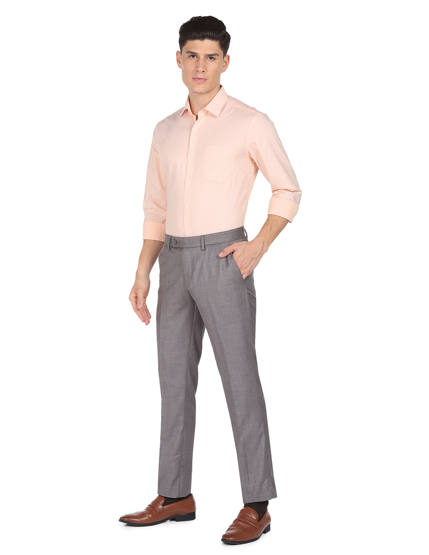 Arrow Micro Check Manhattan Slim Fit Shirt