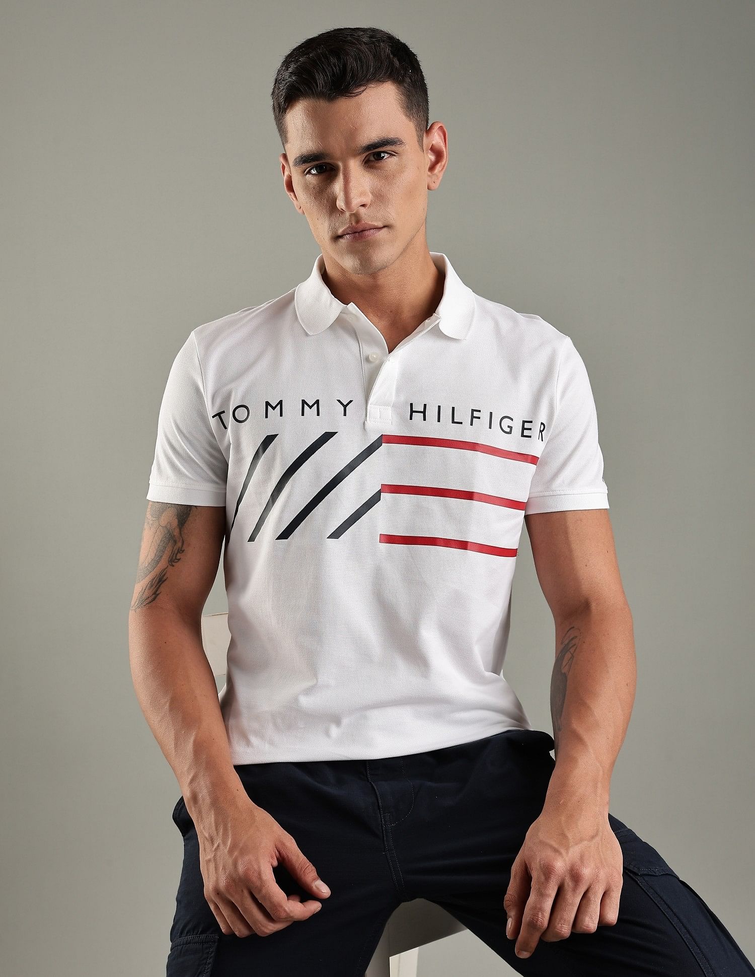 Tommy Hilfiger Logo Regular-Fit Cotton Polo Shirt