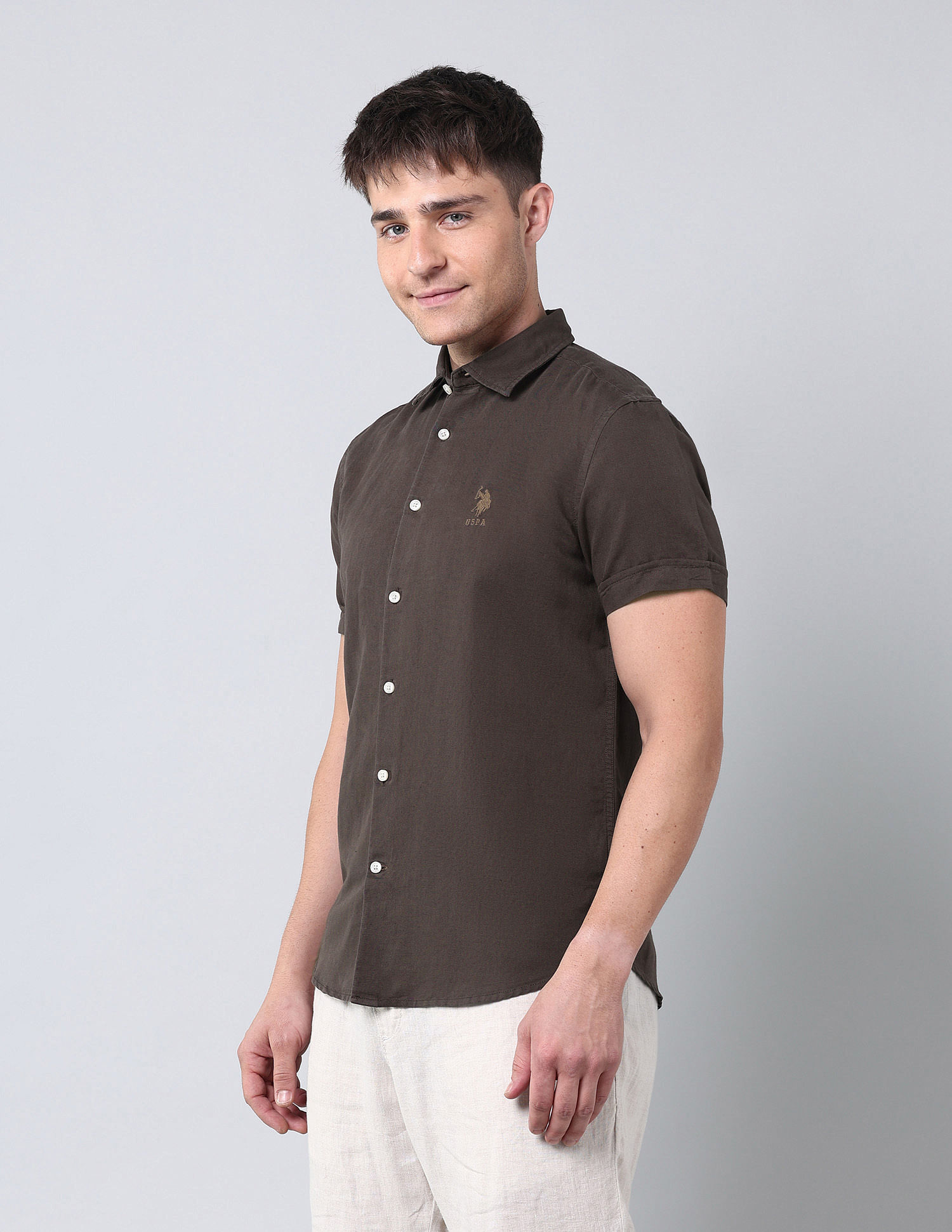 U.S. Polo Assn. Denim Co. Solid Regular Fit Poplin Shirt