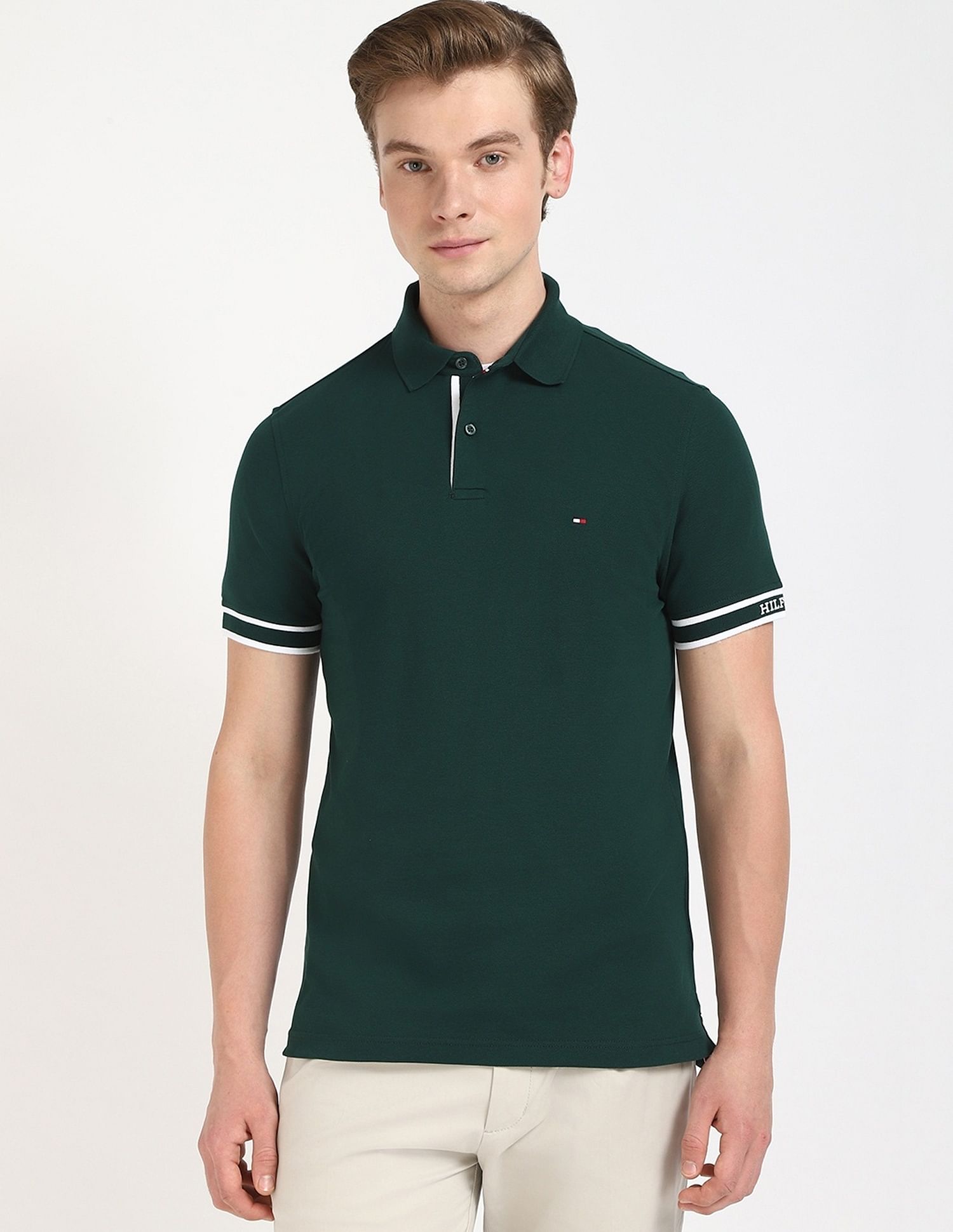 Tommy Hilfiger Solid Regular-Fit Cotton Polo Shirt