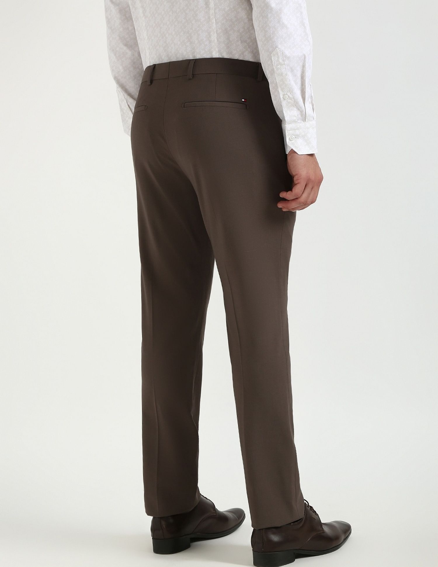 Tommy Hilfiger Regular-Fit Solid Mid-Rise Trouser