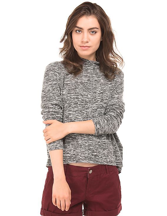 Aeropostale High Neck Heathered Top