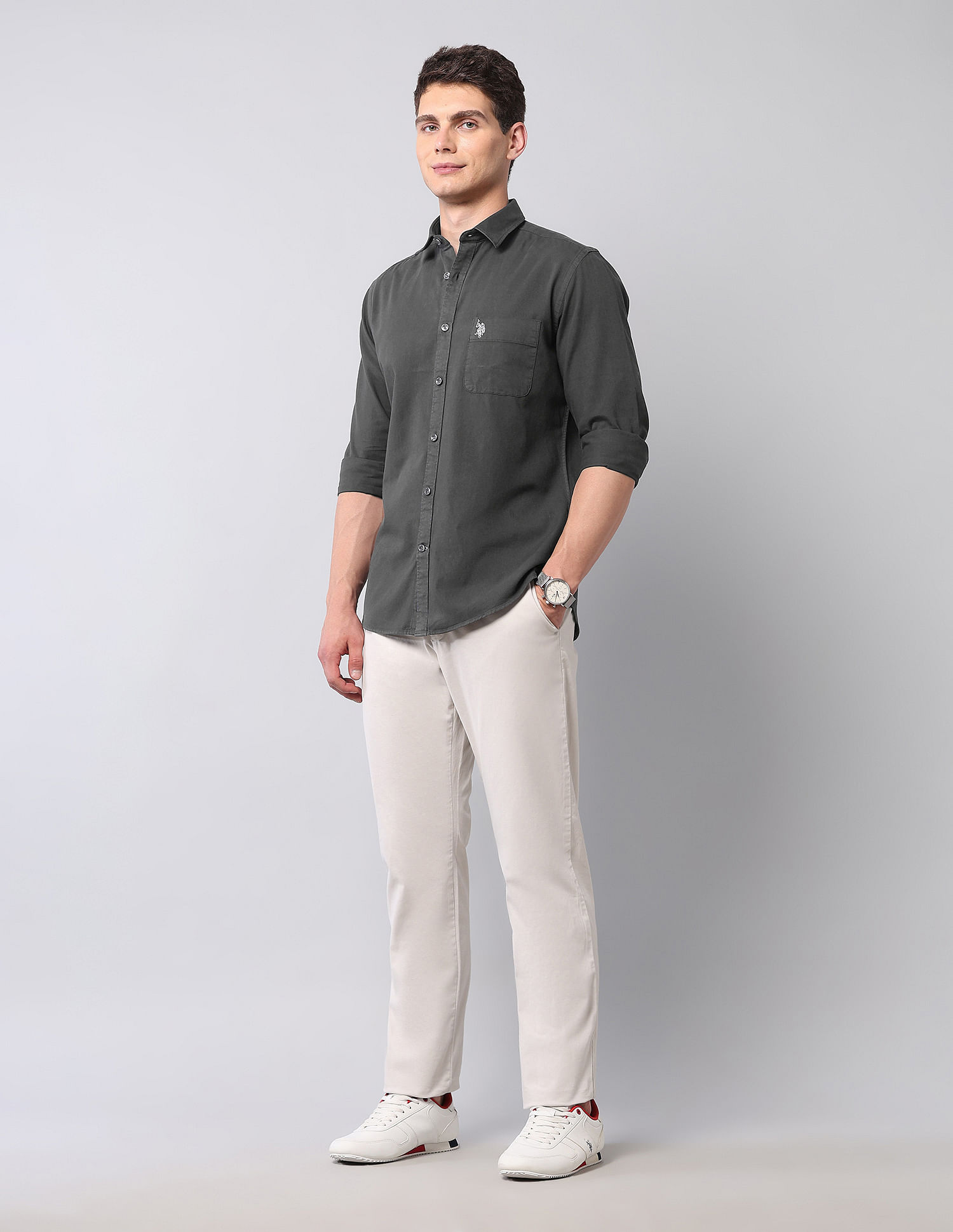U.S. Polo Assn. Denim Co. Slim Fit Pure Cotton Twill Shirt