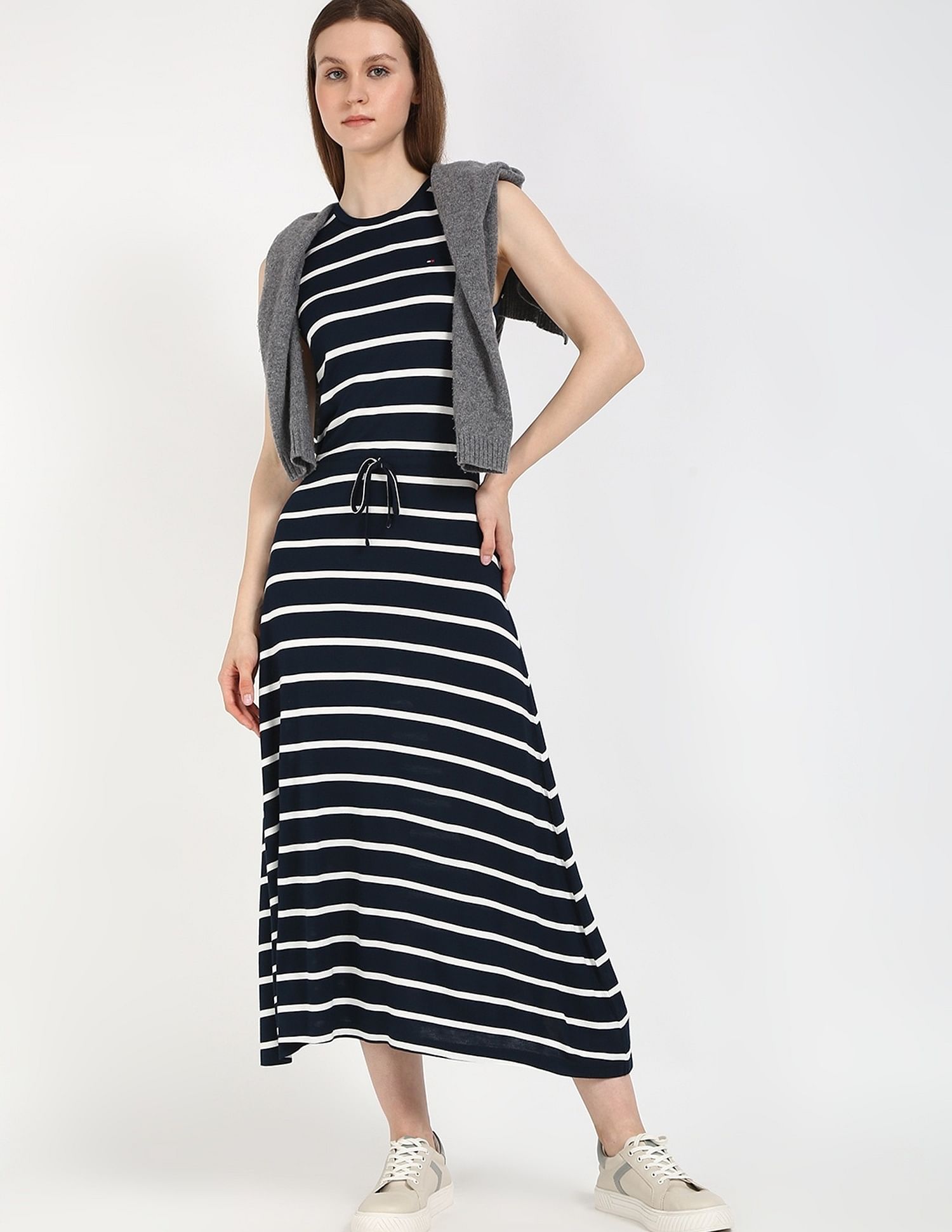 Tommy Hilfiger Viscose Crew Neck A-Line Dress