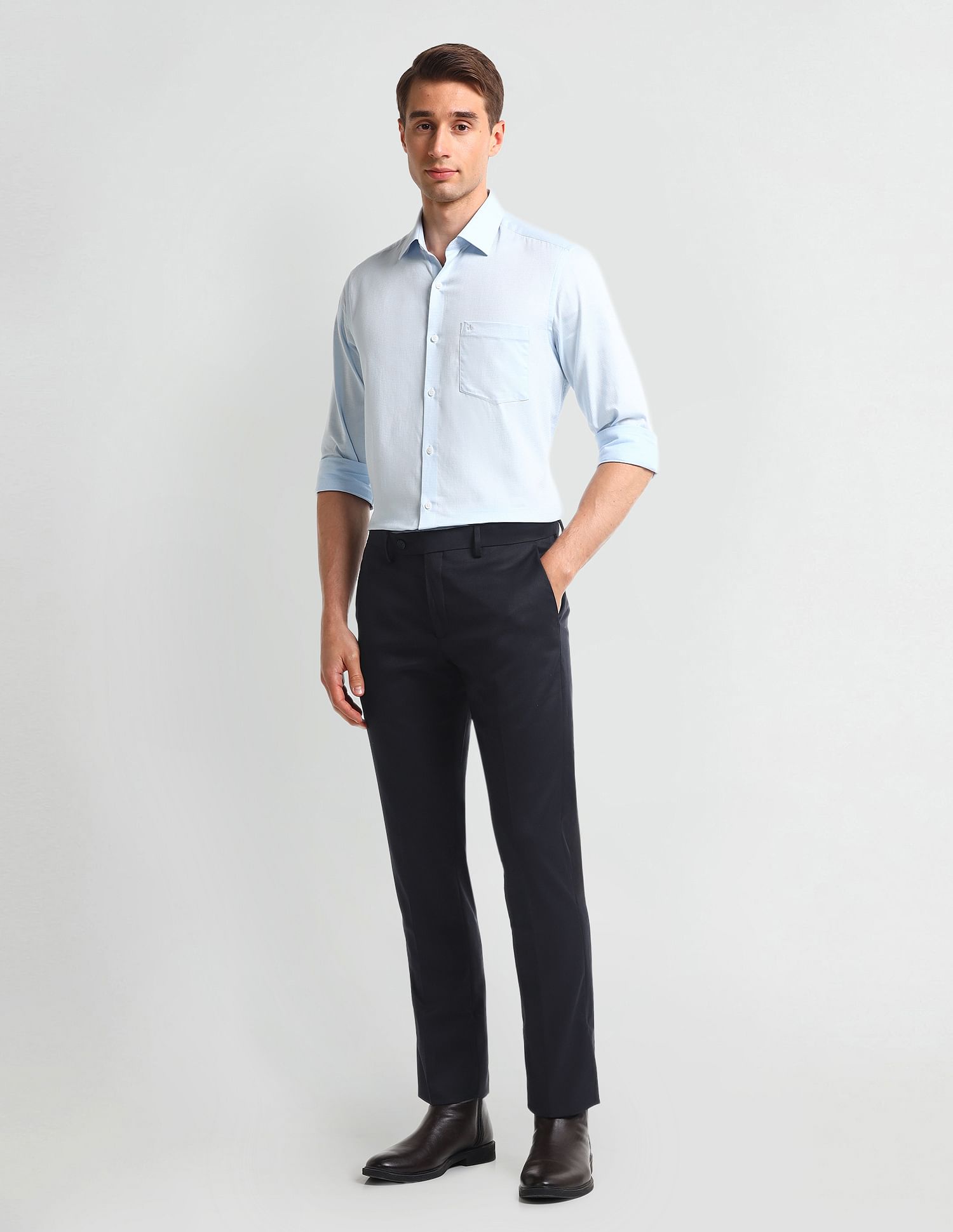 Arrow Mid rise Dobby weave Trousers
