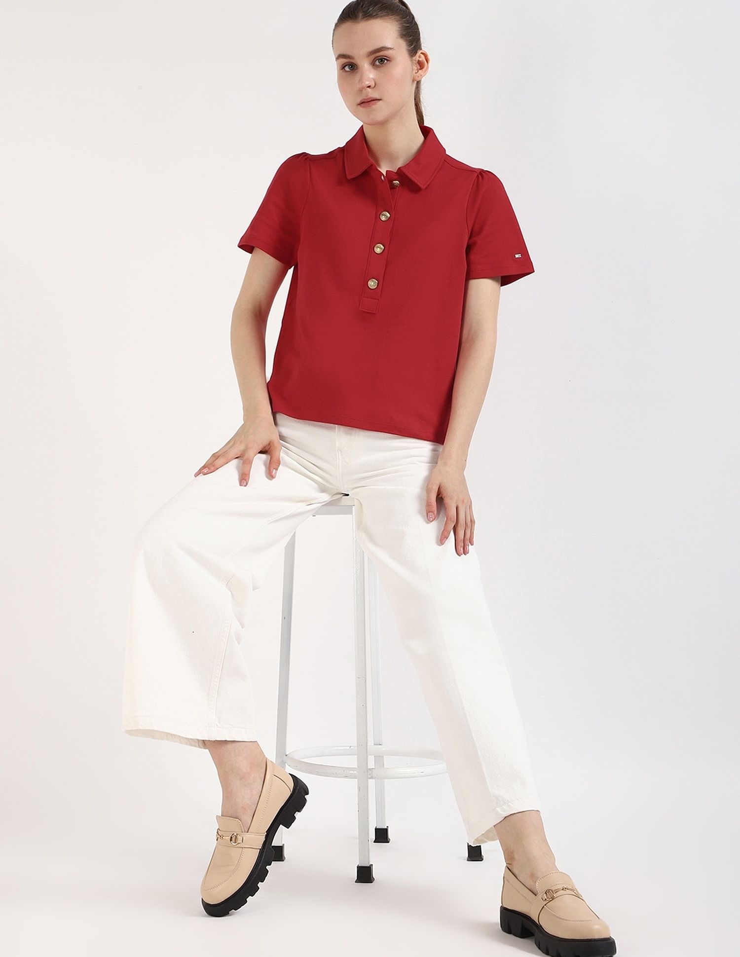 Tommy Hilfiger Solid Slim-Fit Cotton Polo T-Shirt