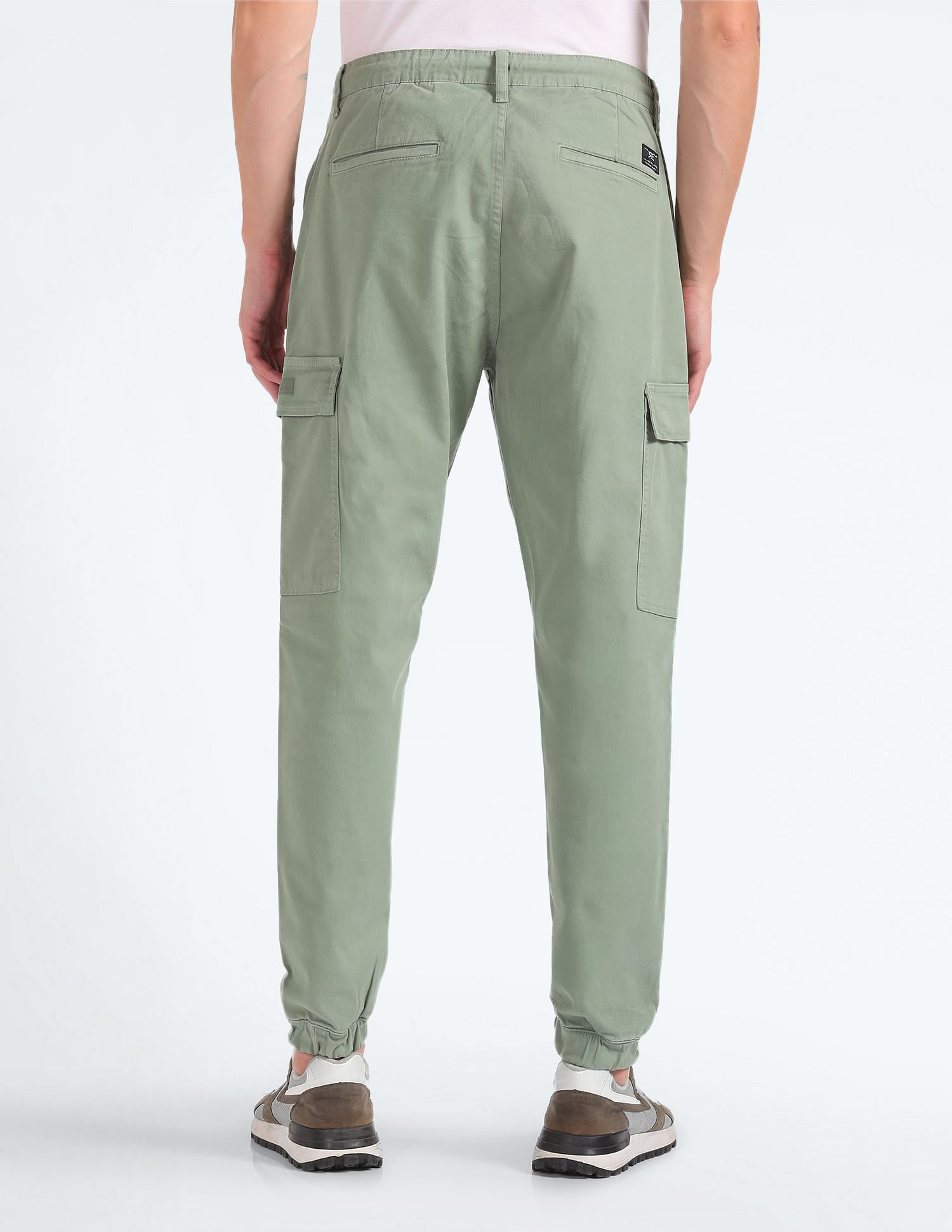 Flying Machine Mid Rise Solid Cargo Utility Trousers