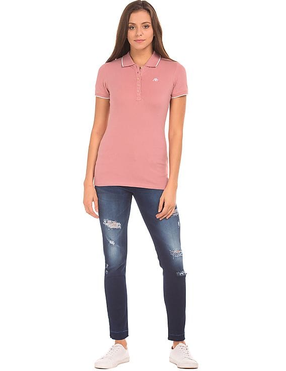 Buy Aeropostale Regular Fit Tipped Polo 