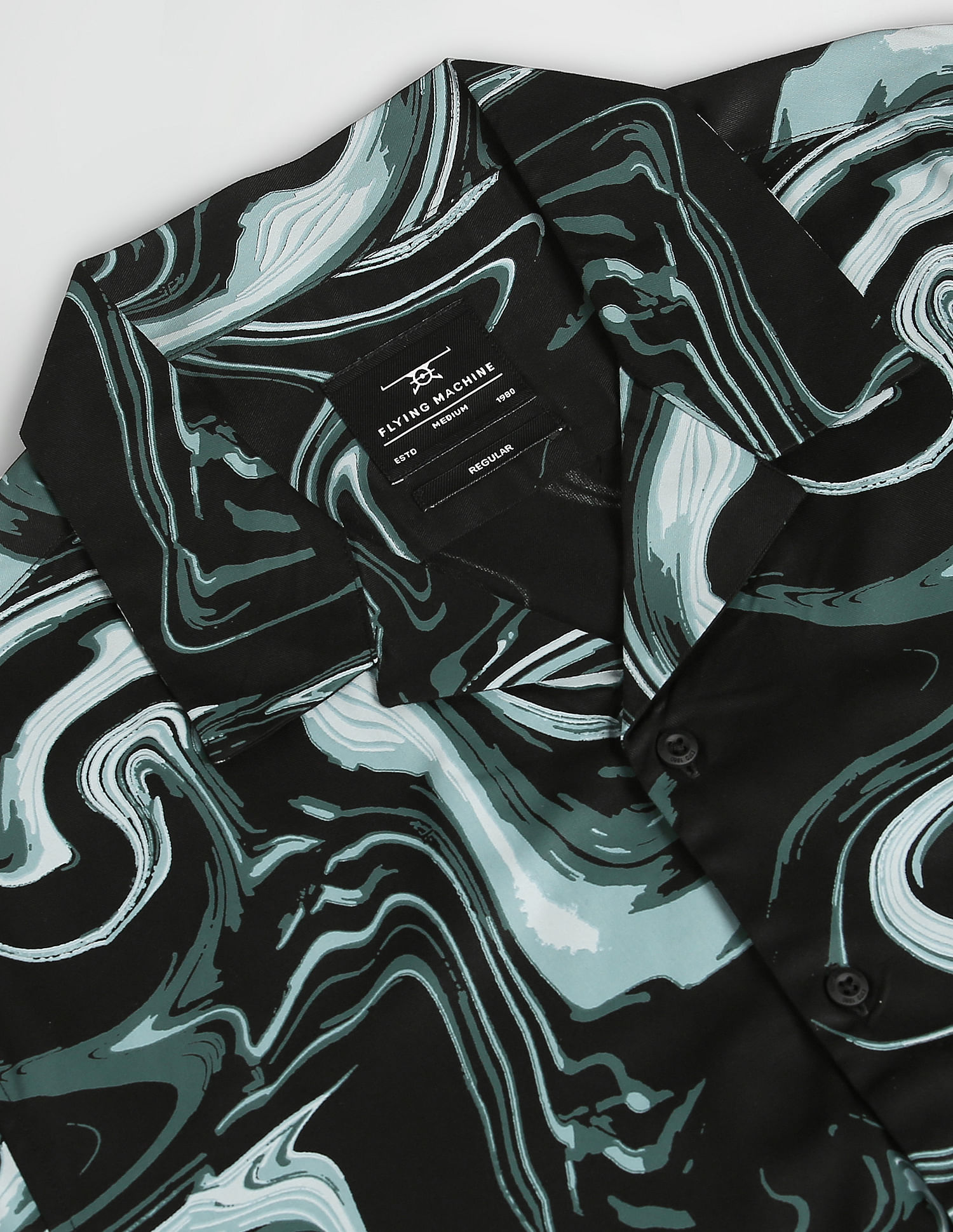 Flying Machine Cuban Collar Viscose Shirt