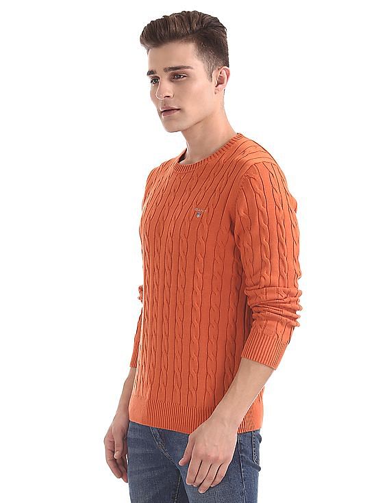 Gant cotton cable crew clearance sweater