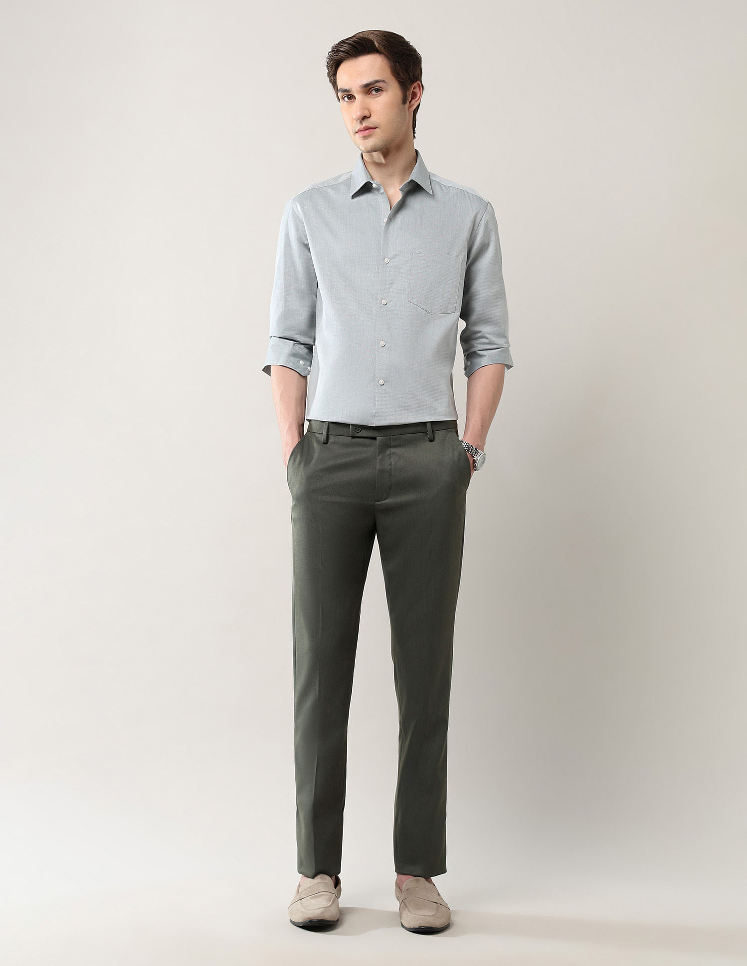 Arrow Solid Dobby Autoflex Trousers