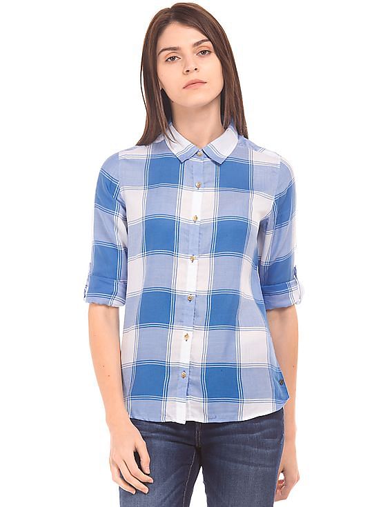 U.S. Polo Assn. Women Regular Fit Plaid Shirt