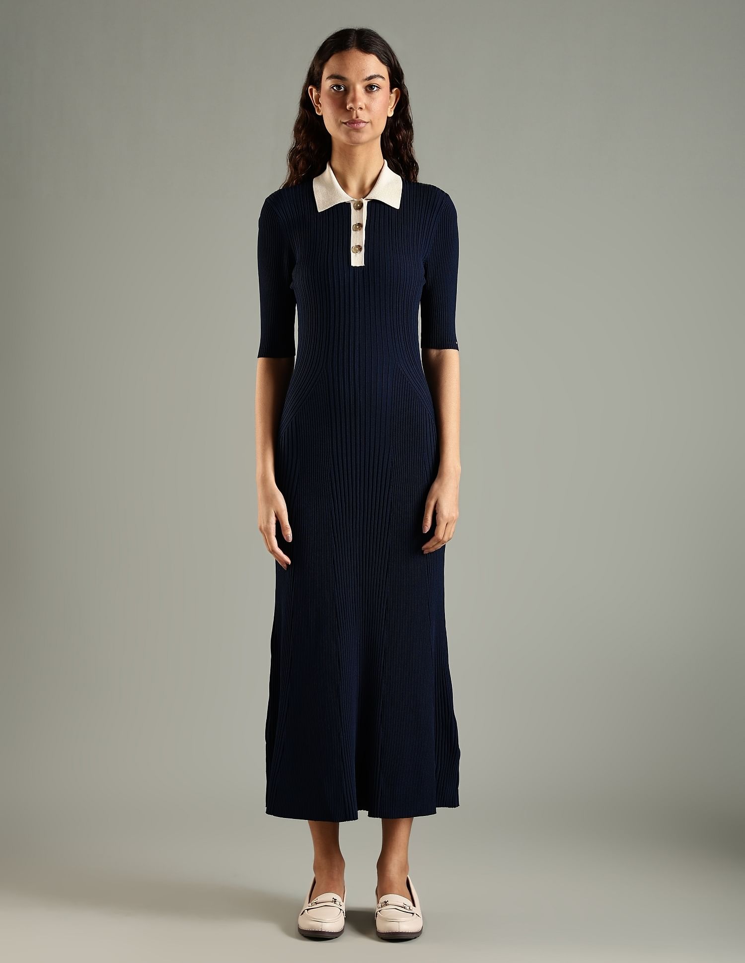 Tommy Hilfiger Viscose Polo Collar T-Shirt Dress