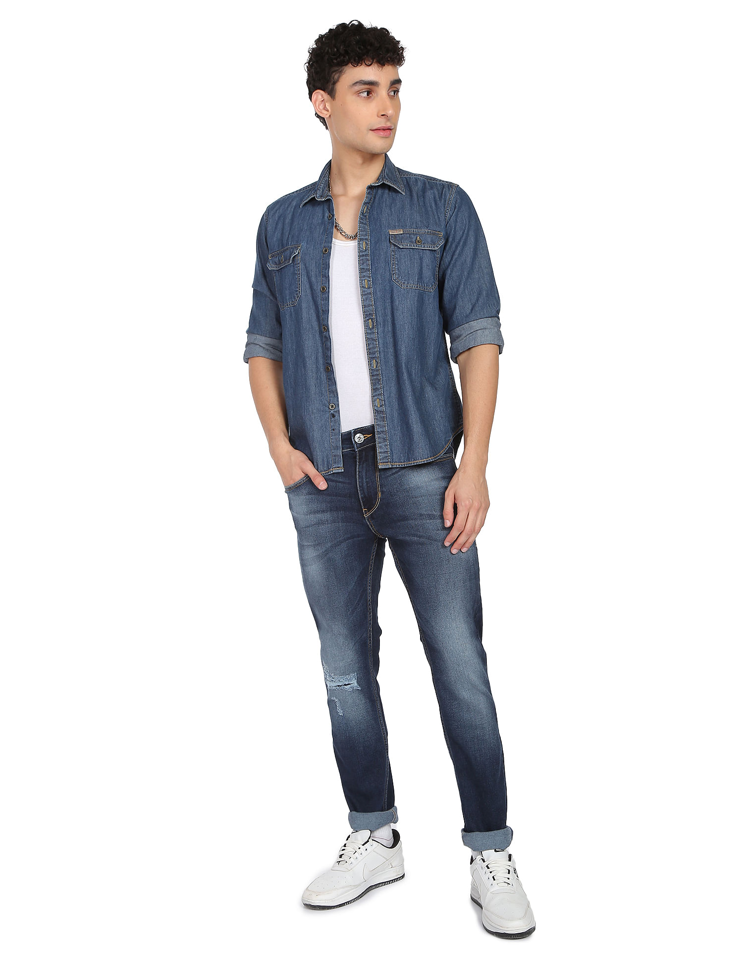 Flying Machine Stone Wash Michael Slim Tapered Fit Jeans
