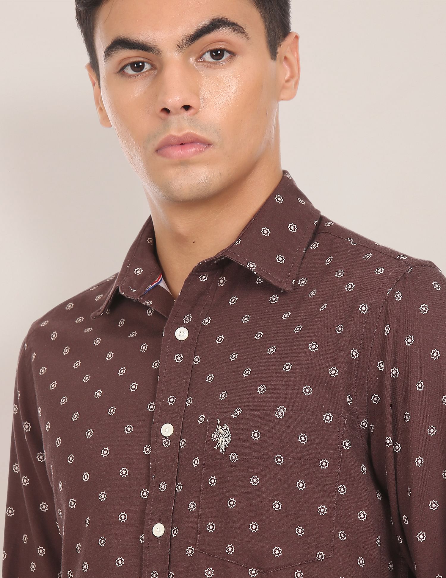 U.S. Polo Assn. Spread Collar Printed Casual Shirt