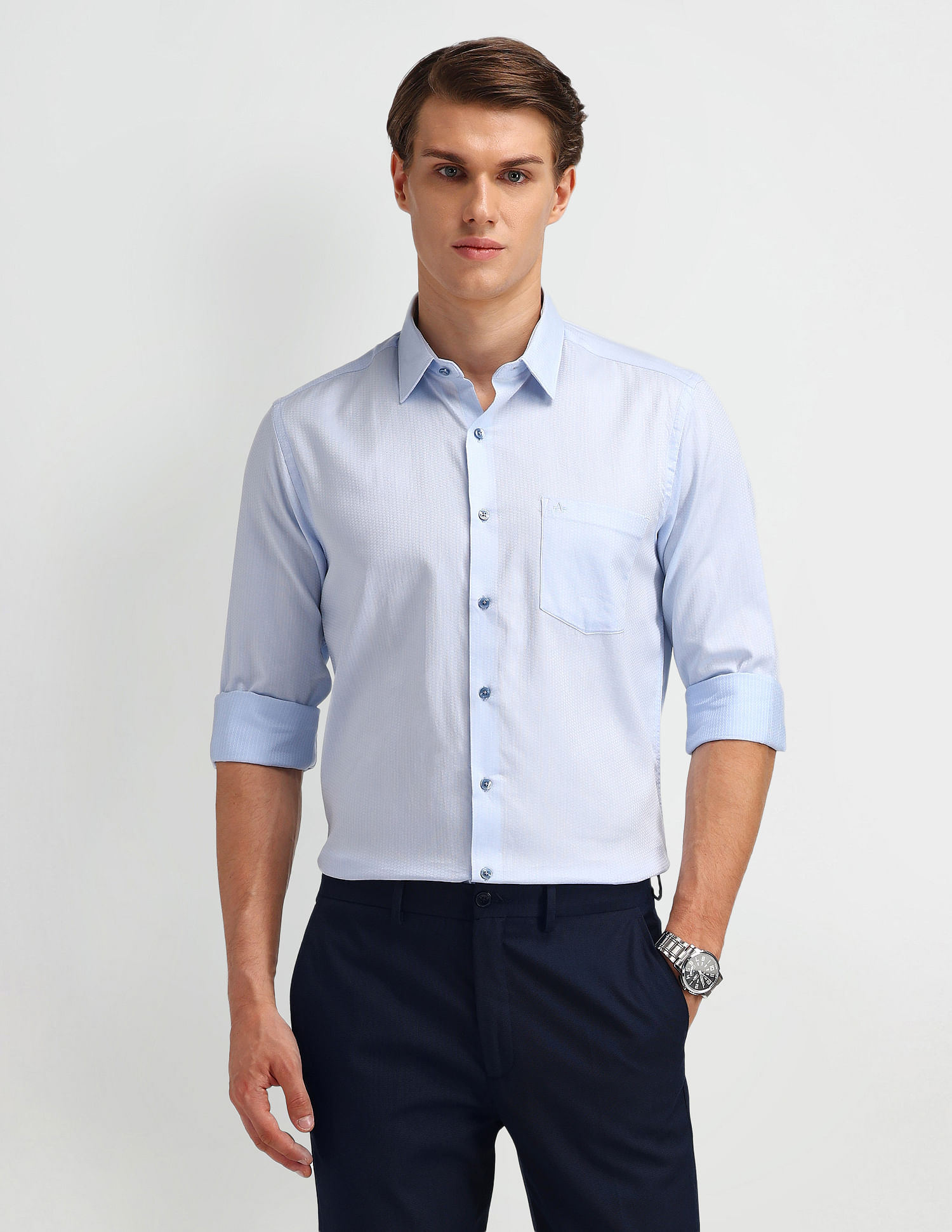 Arrow Manhattan Slim Fit Textured Shirt