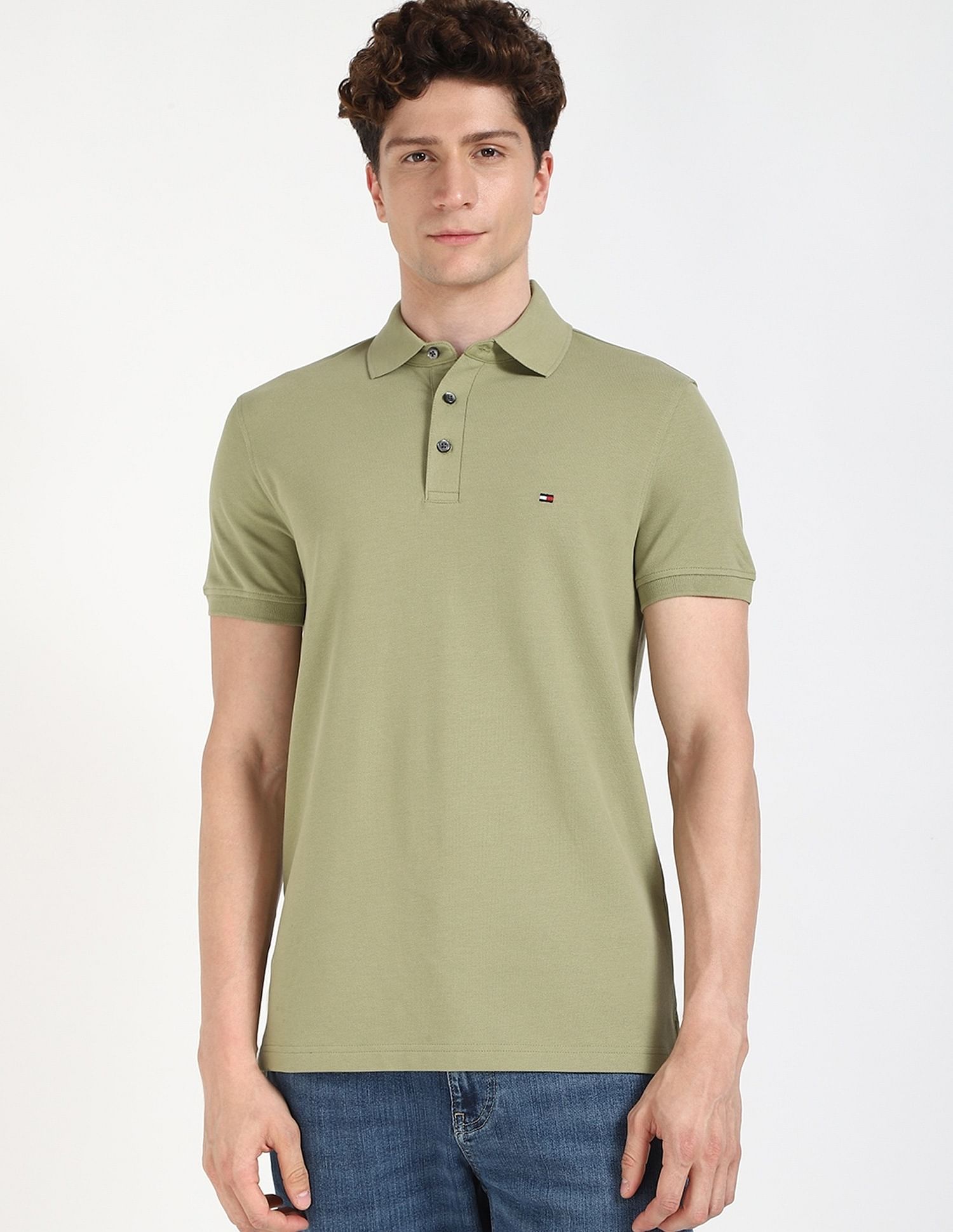 Tommy Hilfiger Solid Slim-Fit Cotton Polo Shirt