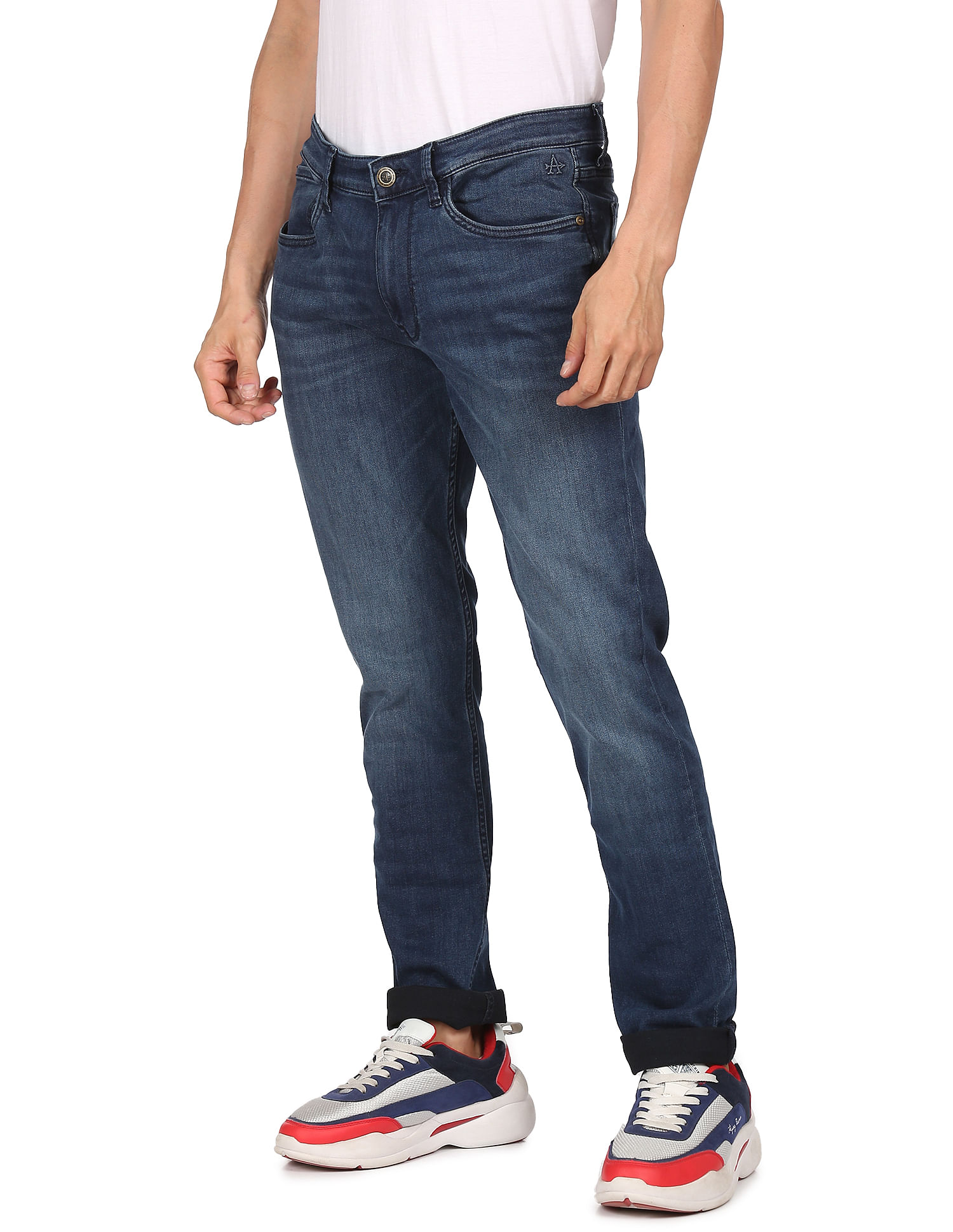 Buy Arrow Men Blue Mid Rise Jameson Slim Fit Jeans NNNOW