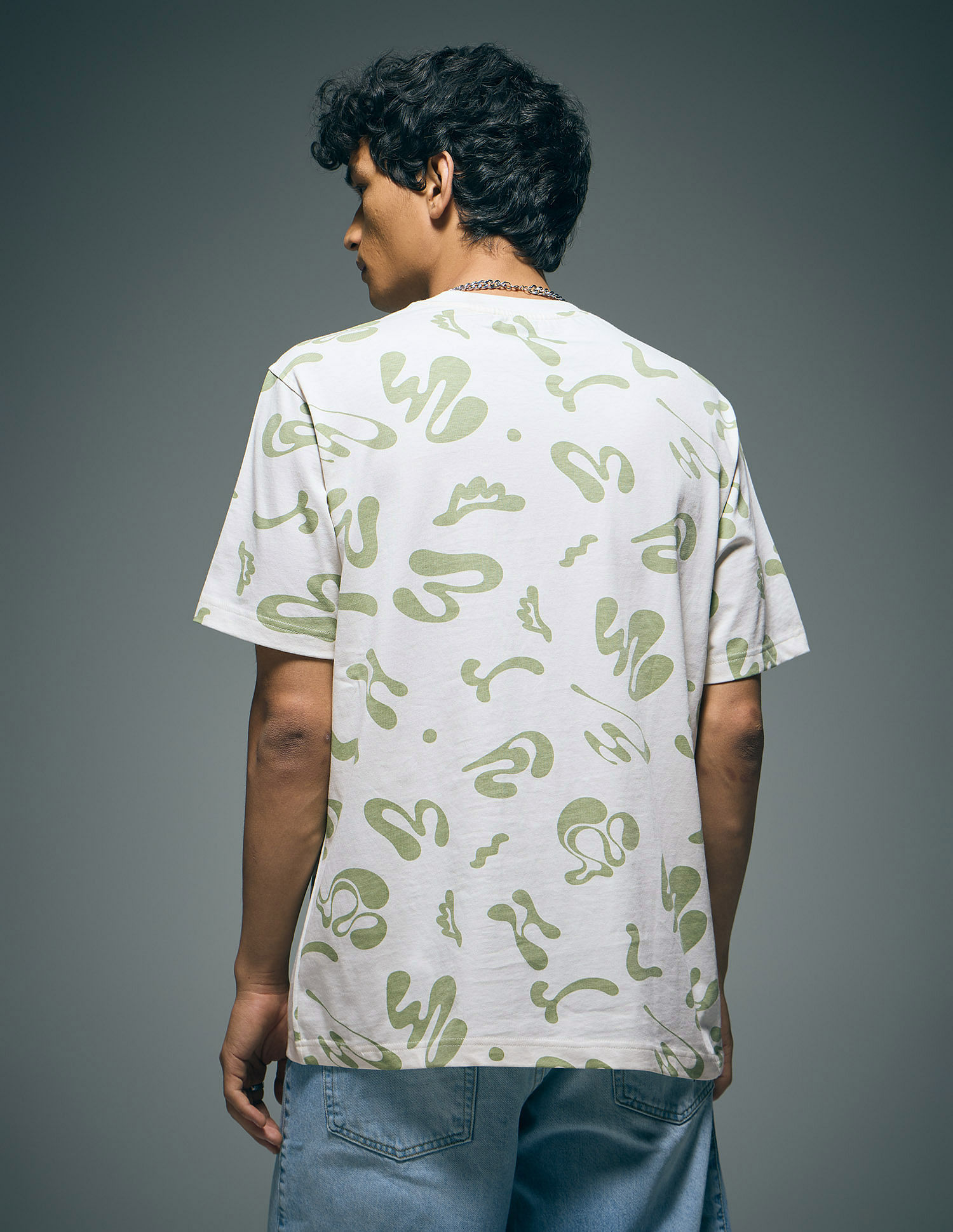 Flying Machine Abstract Printed Relaxed Fit T-Shirt