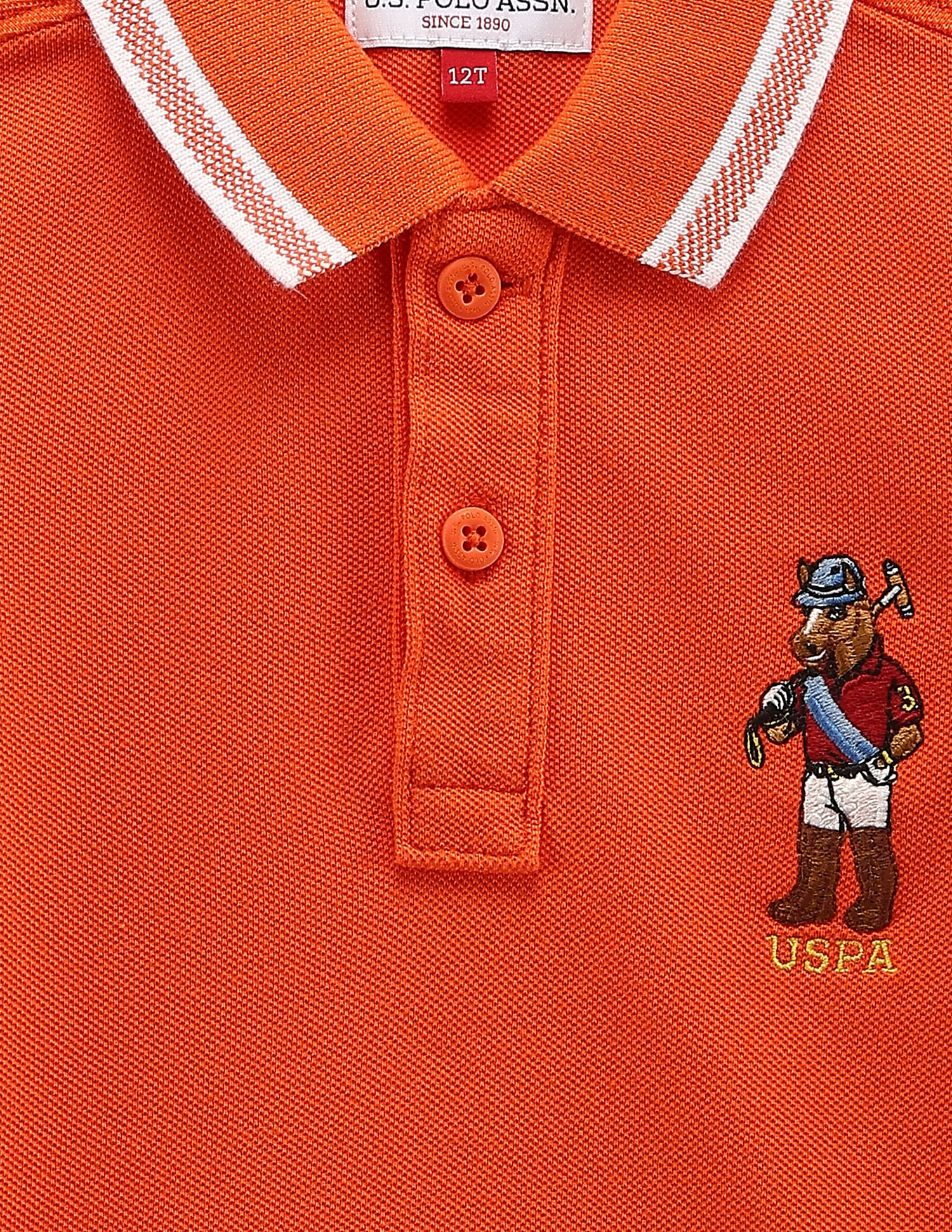 U.S. Polo Assn. Kids Boys Mascot Logo Cotton Polo Shirt