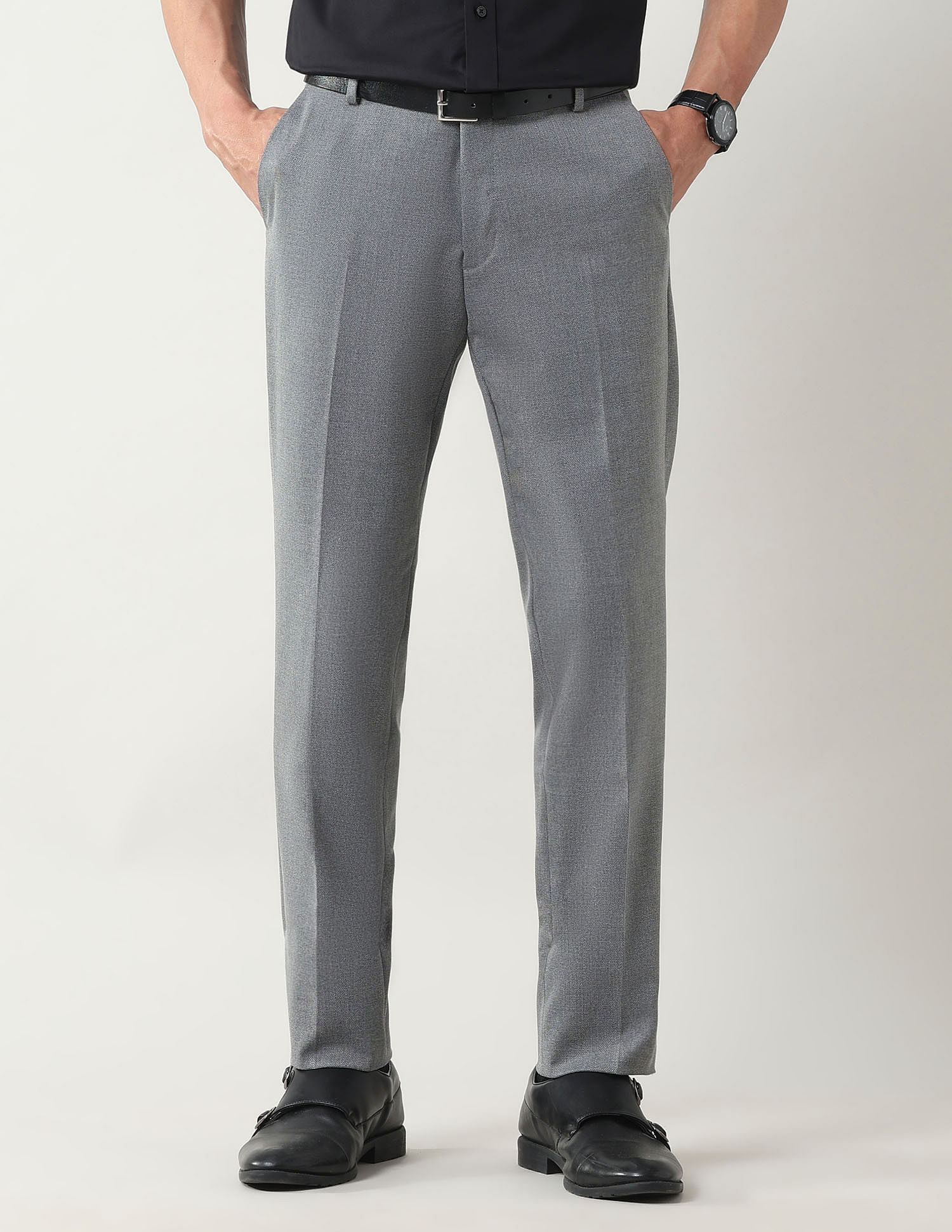 Arrow Slim Fit Dobby Weave Trousers