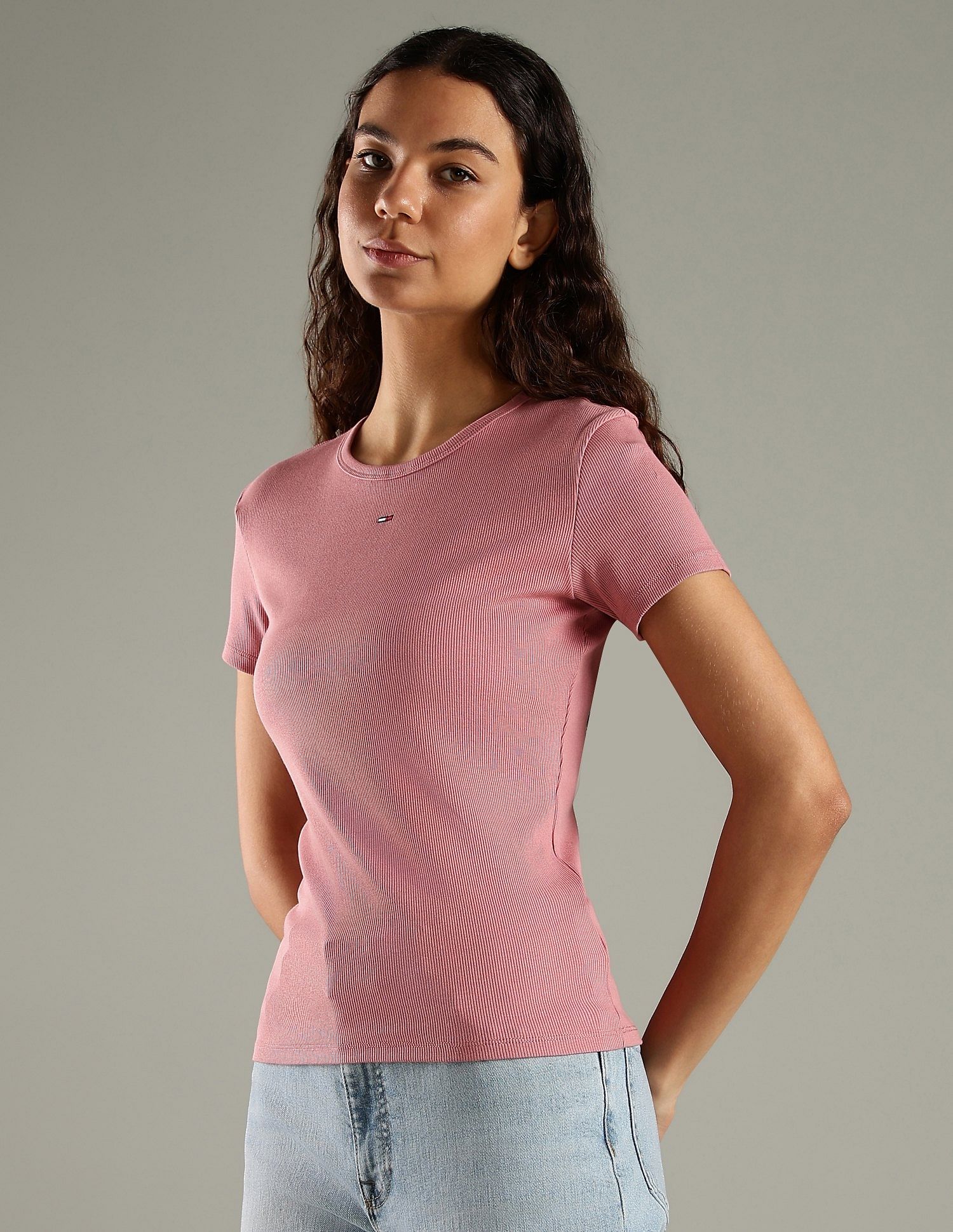 Tommy Hilfiger Solid Slim Fit Cotton T-Shirt