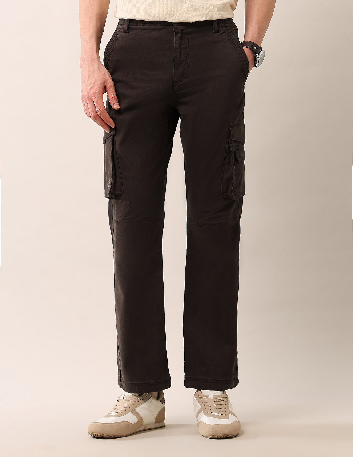 U.S. Polo Assn. Denim Co. Solid Straight Fit Twill Cargos