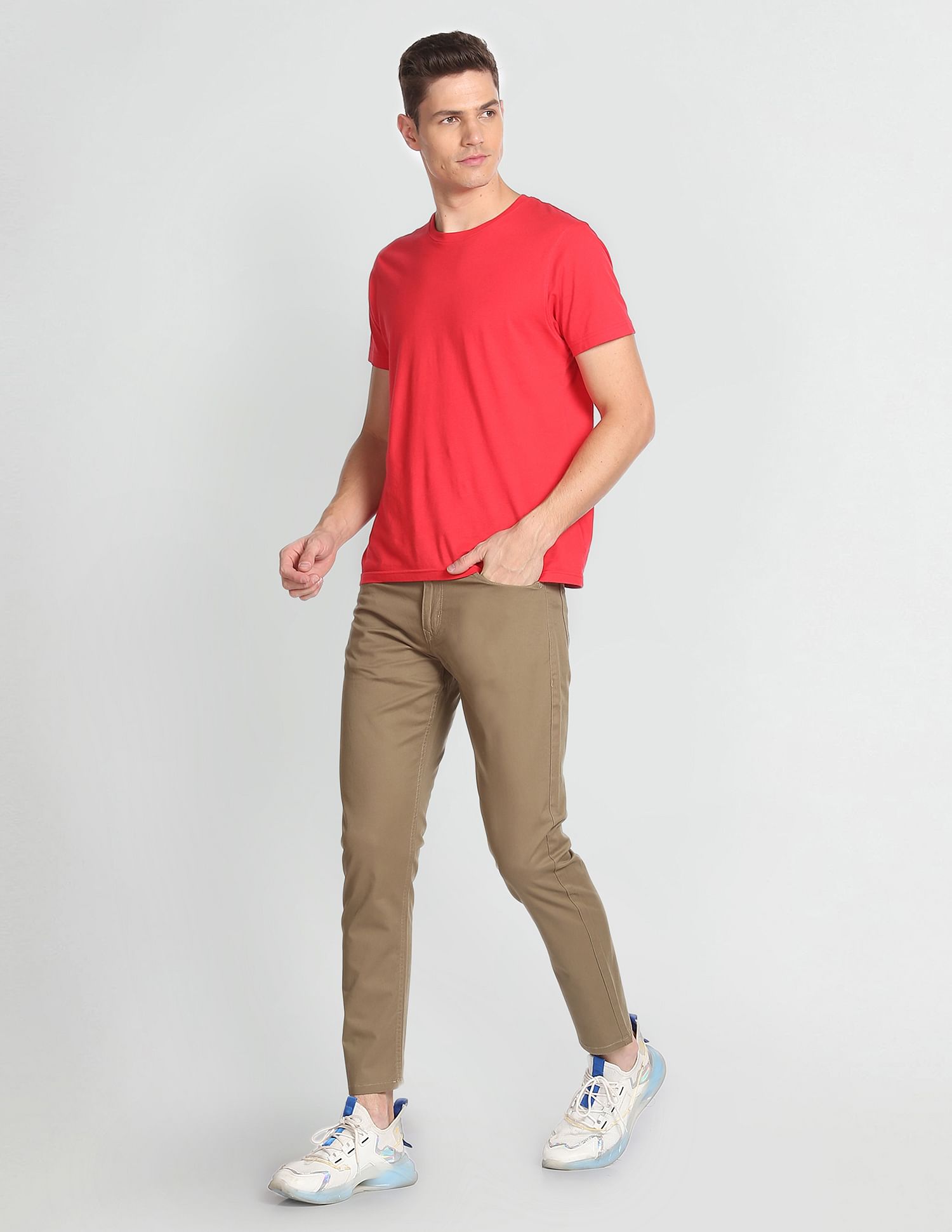Flying Machine Twill Solid Trousers