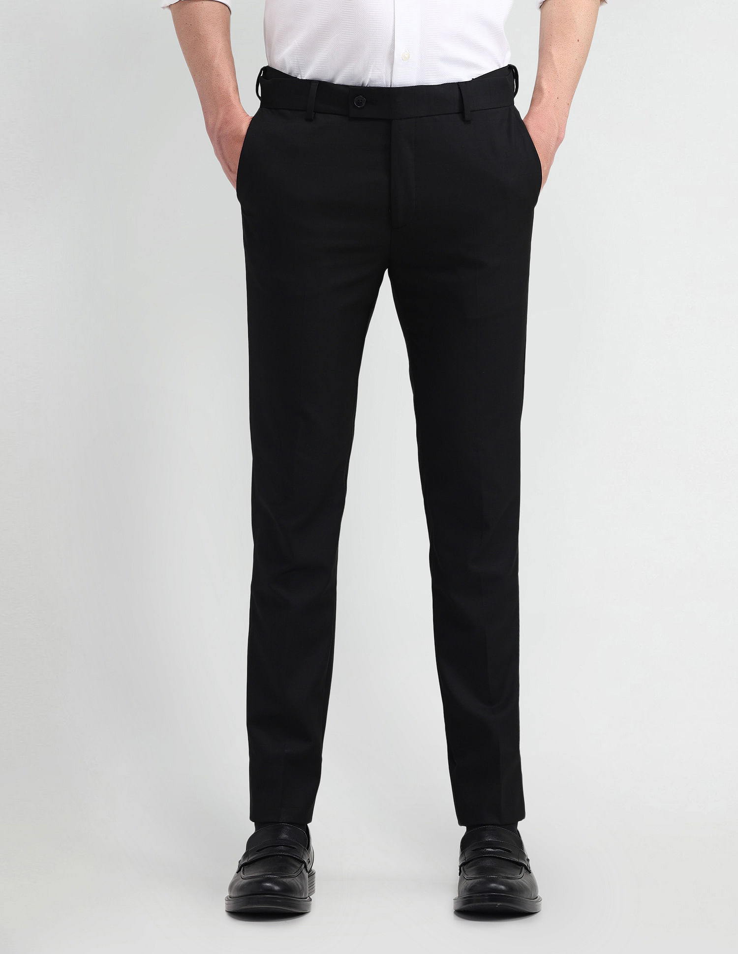 Arrow Slim Fit Mid Rise Trousers