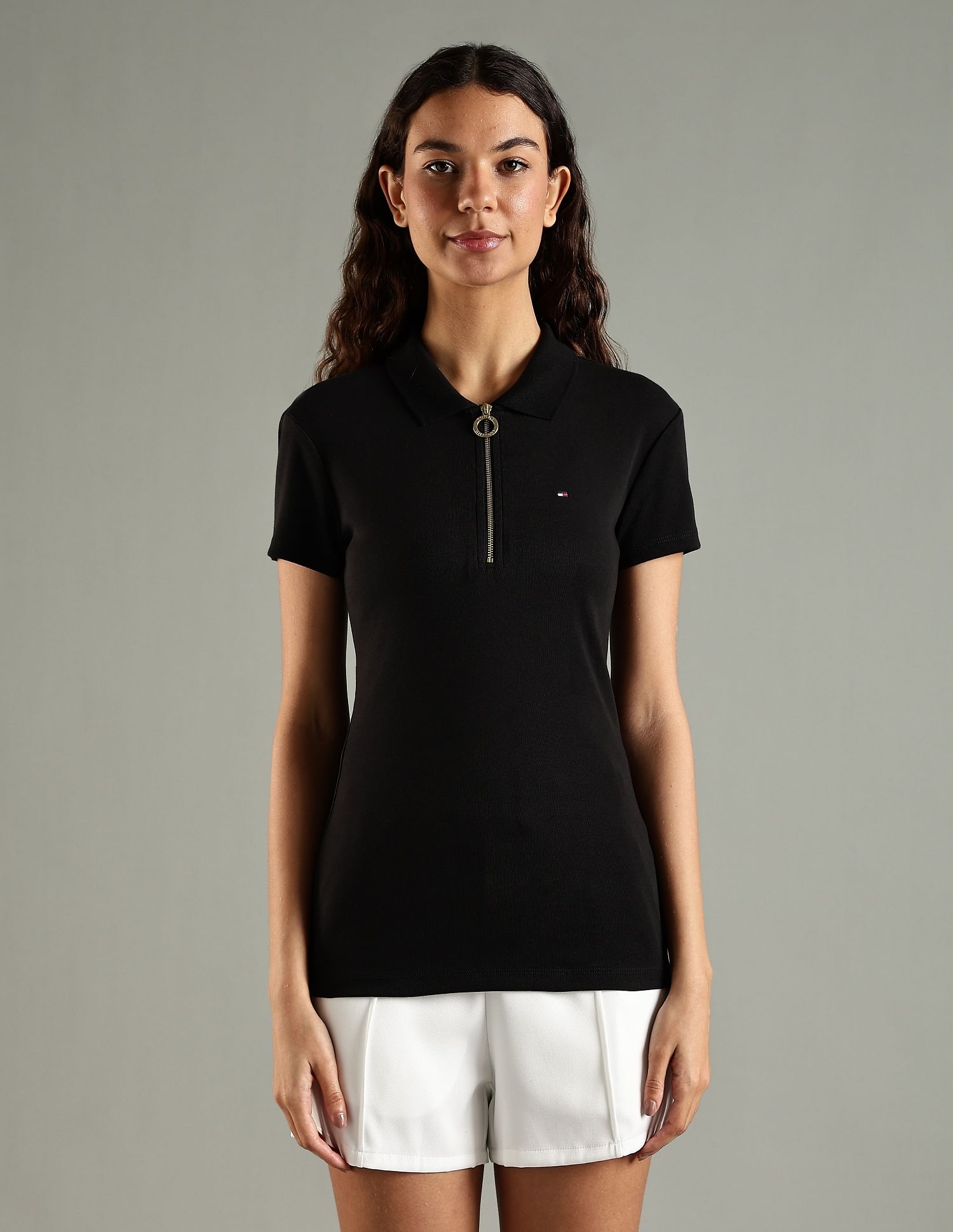 Tommy Hilfiger Solid Regular Fit Cotton Polo T-Shirt