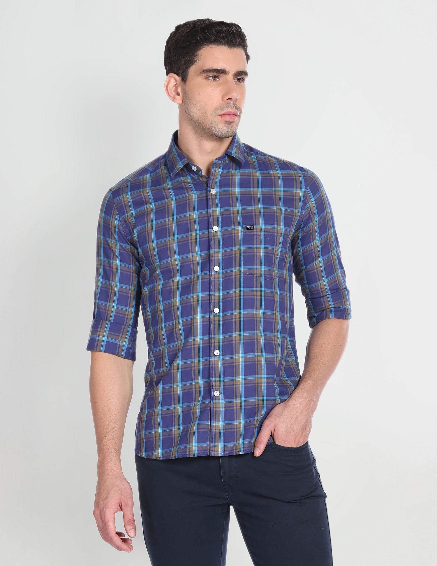 Arrow Sports Tartan Check Casual Shirt