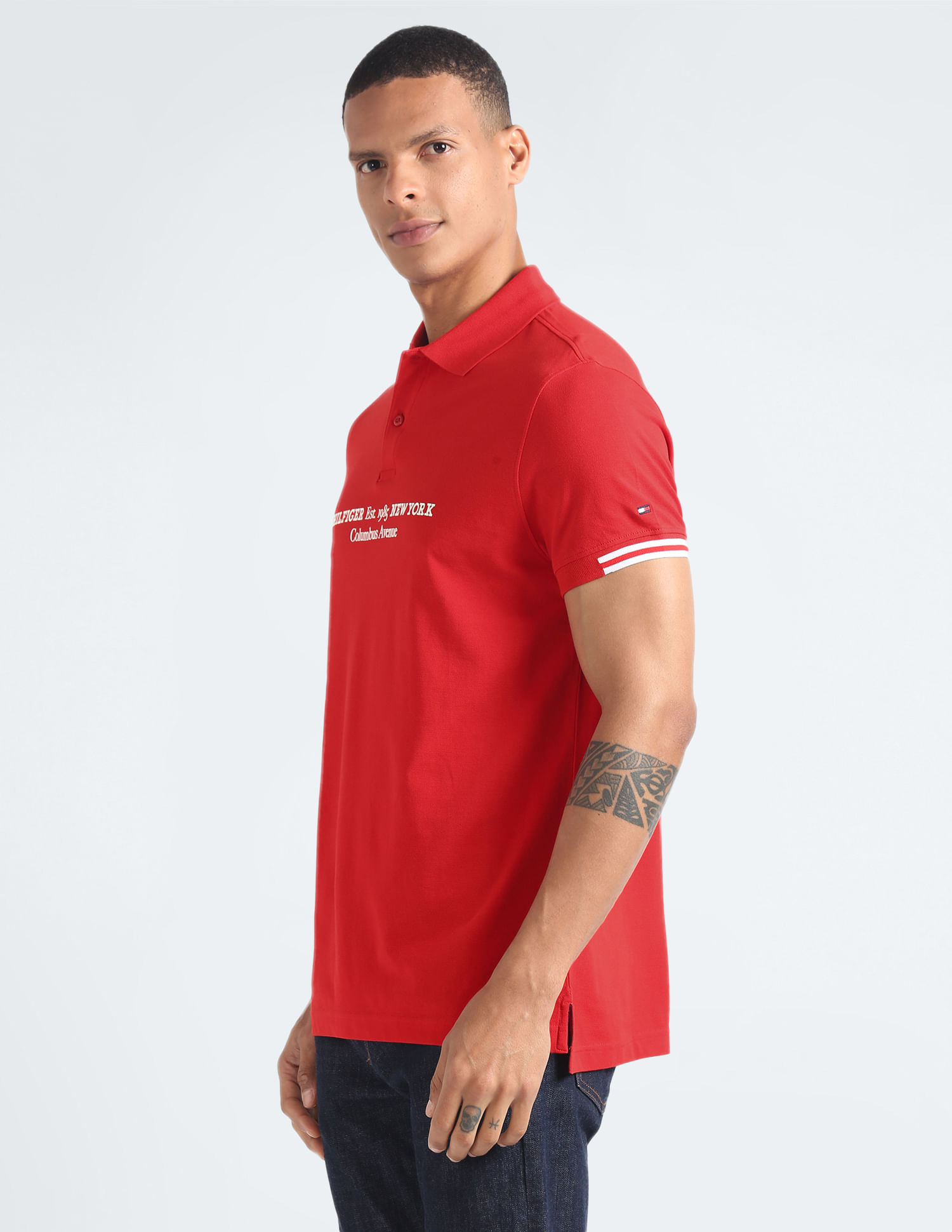 Polo Shirt Tommy Hilfiger Red And Blue Jeans Buy Tommy Hilfiger