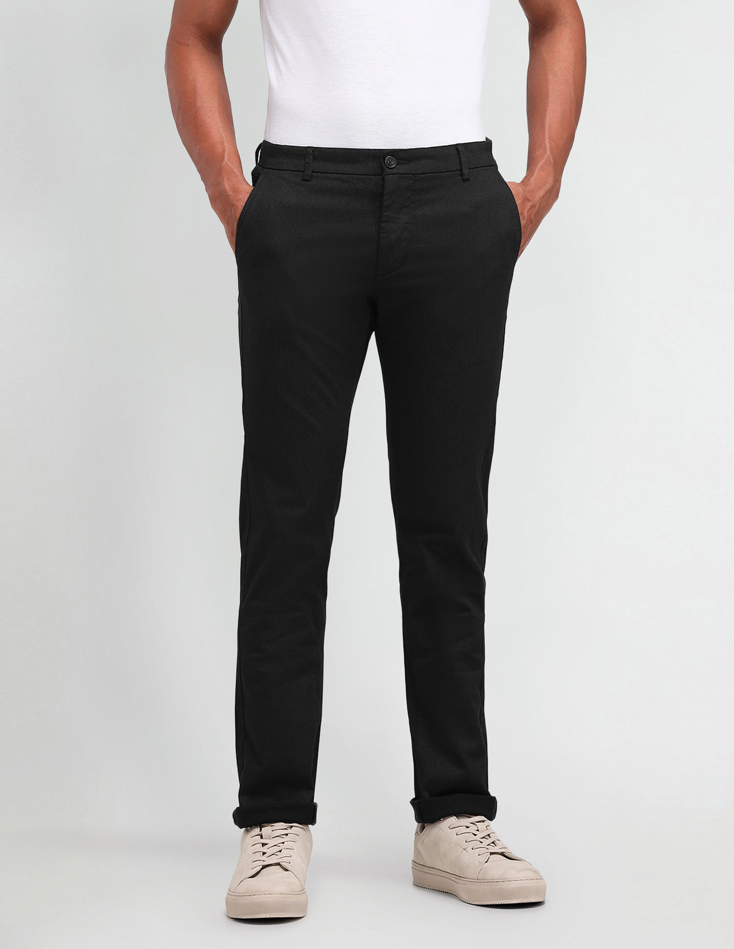 Arrow Sport Denver Slim Fit Solid Trousers