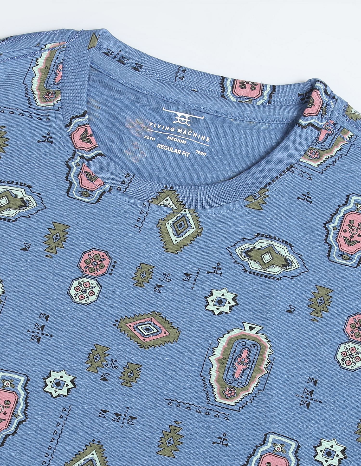 Flying Machine Graphic Print Cotton T-Shirt