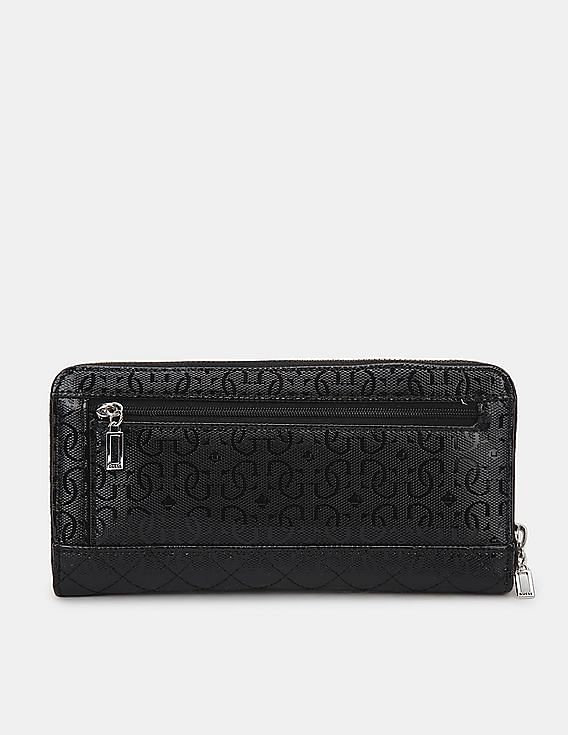 Buy GUESS Women Black Queenie SLG Large Zip Around Wallet NNNOW