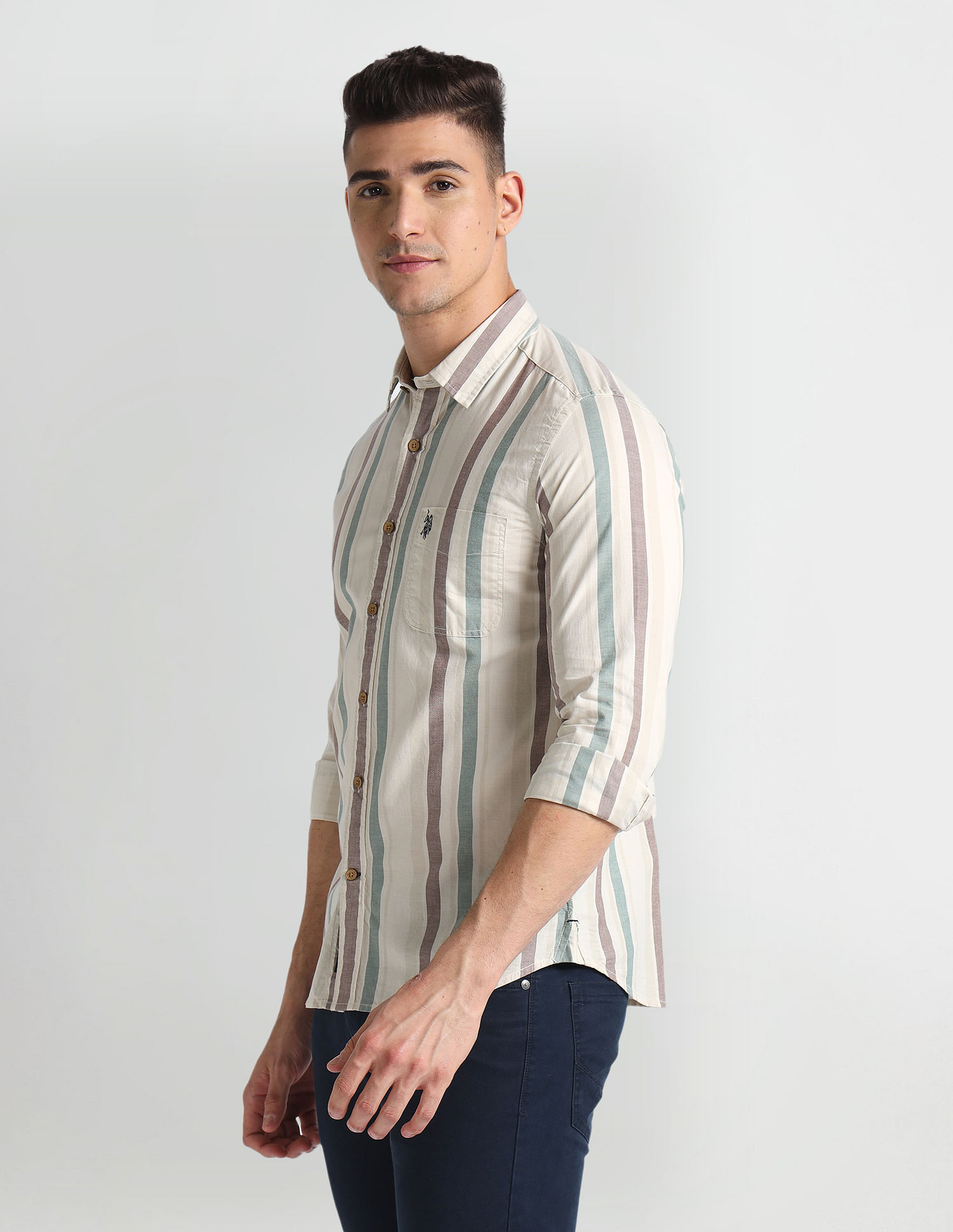 U.S. Polo Assn. Denim Co. Vertical Stripe Slim Fit Shirt
