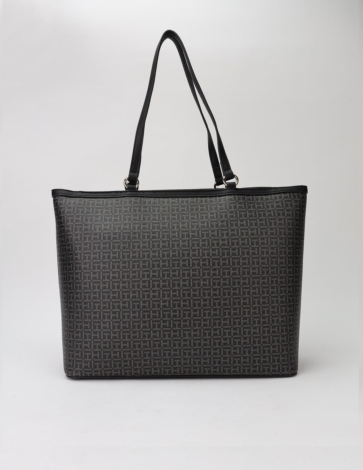 Tommy Hilfiger Logo Black Pvc Tote Bag