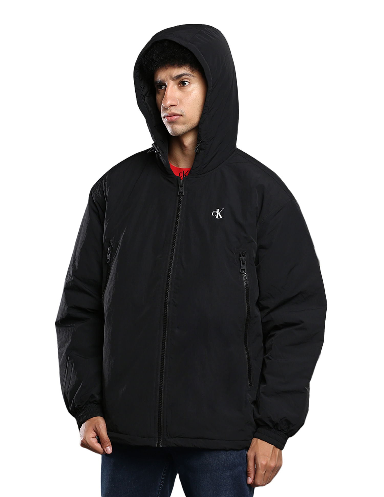 ◇KHAKIPOINT◇ l Symbol Glossy Padded Jacket black Men's Shiny Bubble Jacket - Winter Puffer Coat with Logo